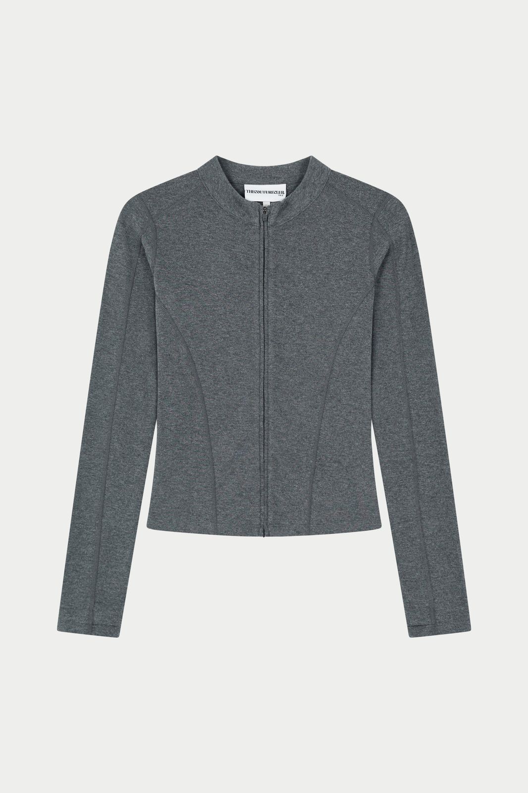 SCULPT SOFT TOUCH LONG SLEEVE ZIP THROUGH - CHARCOAL