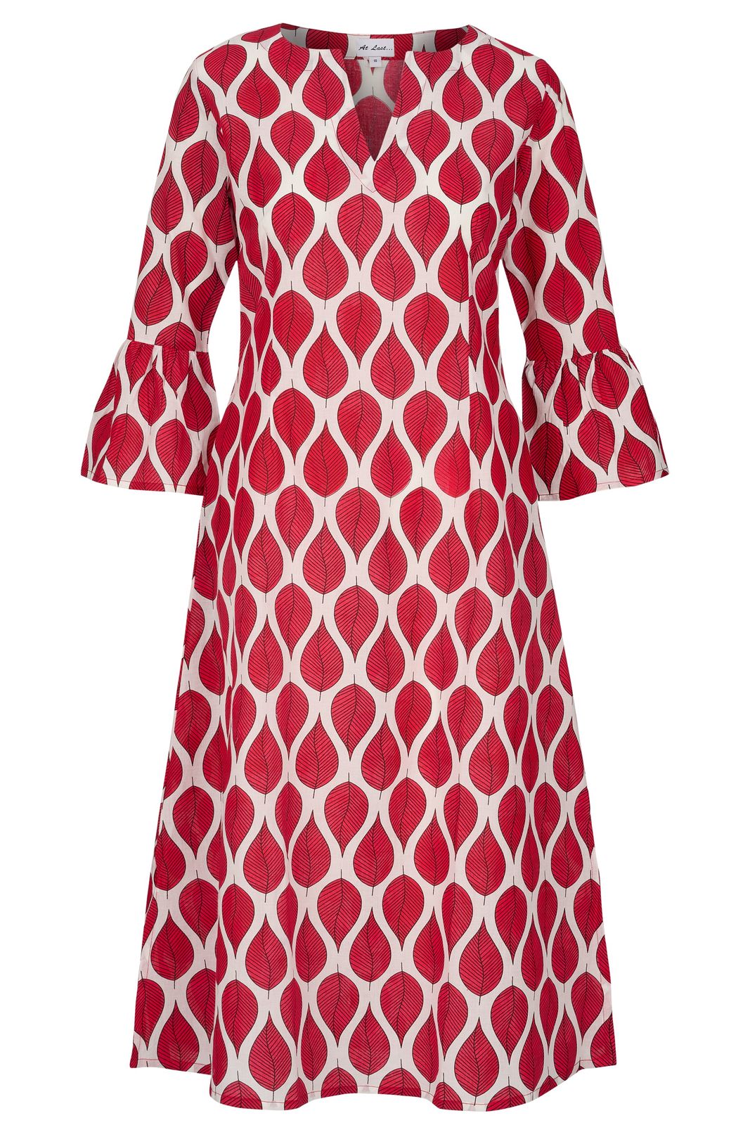 Cotton Belle Kaftan Dress in Red Leaf
