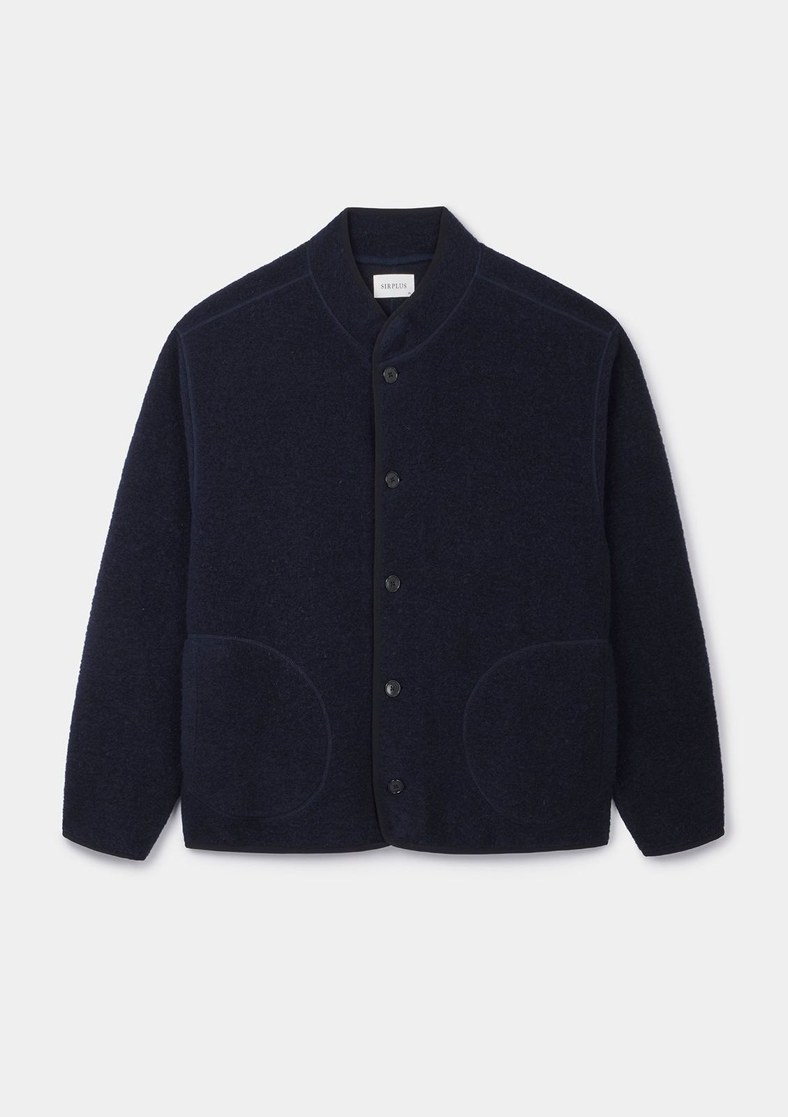 Navy Boiled Wool Jacket