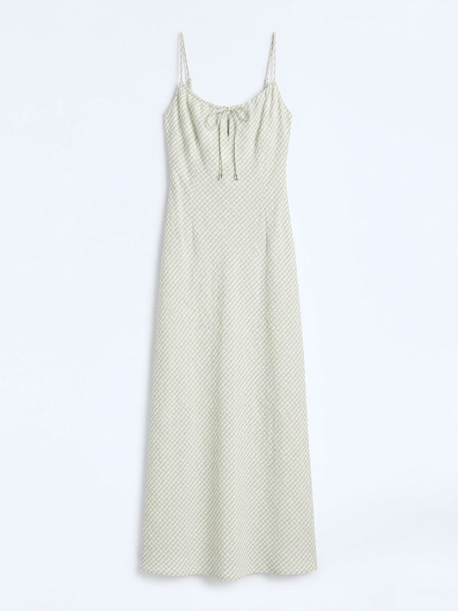 Cecile Dress In Mint And White Gingham