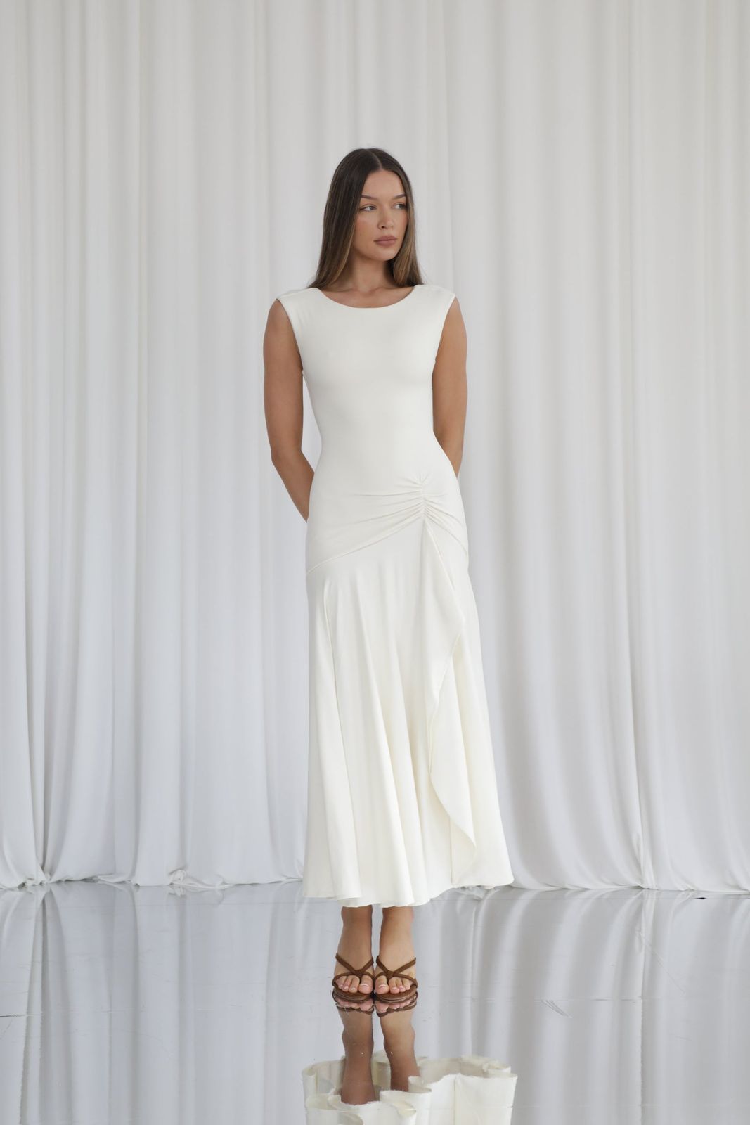 Angelina Boat Neck Maxi Dress