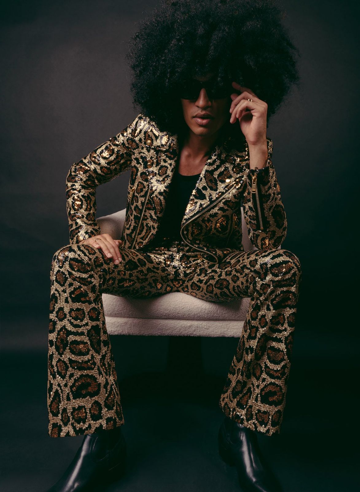 Leopard Sequin Flares