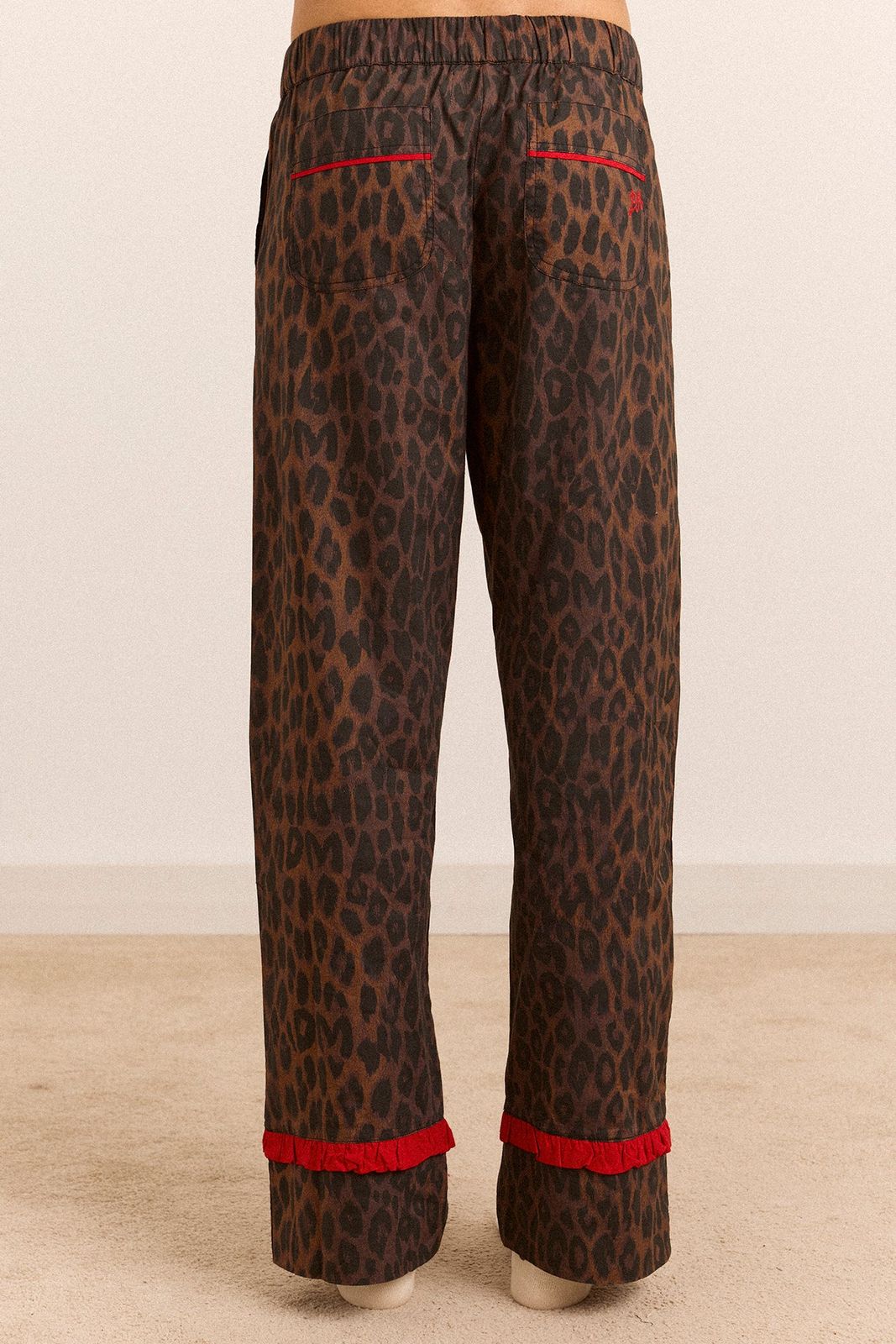 Antonia Pyjama Set - Dark Leopard/red