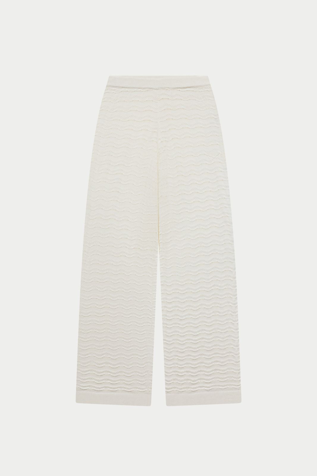 CROCHET KNIT TROUSERS - OFF WHITE