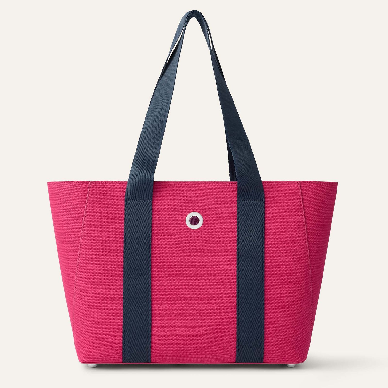 Sarah Canvas | Pink Navy with Silver hardware