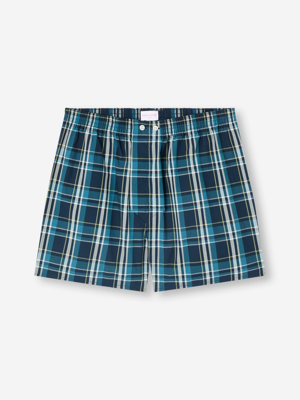 Barker Cotton Classic Fit Boxers Navy Blue & Teal Check