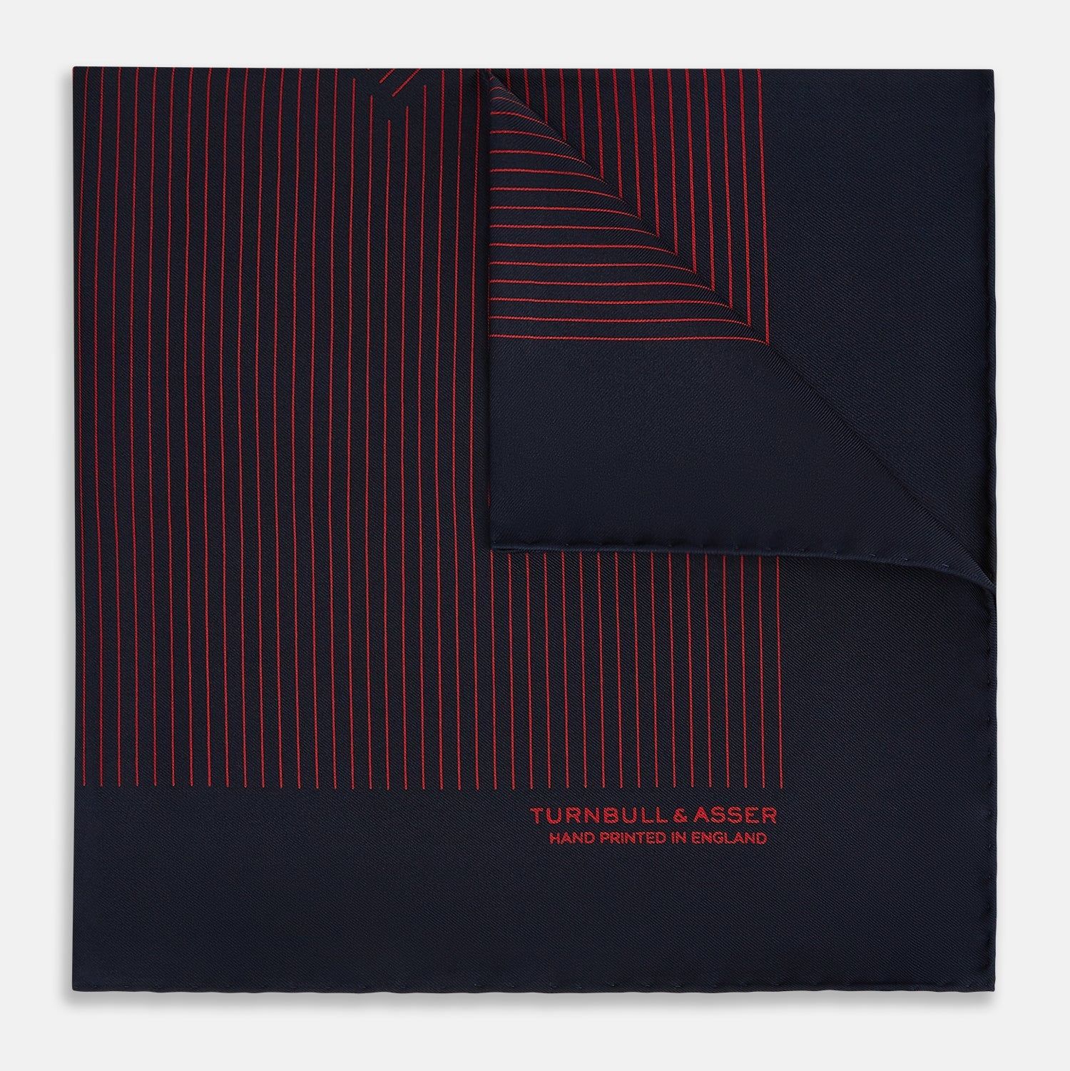 Navy and Red Stripe Silk Pocket Square