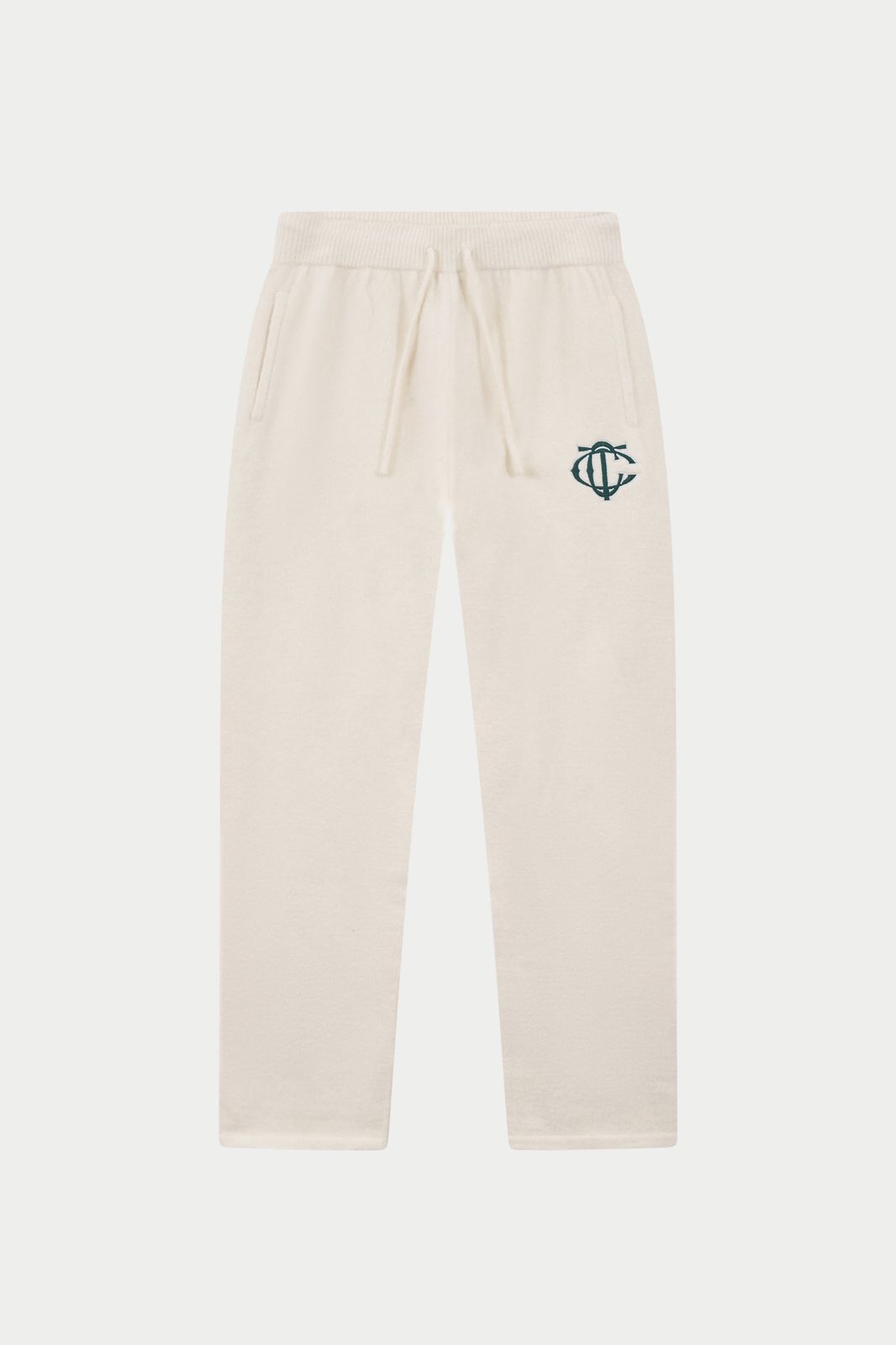 MONOGRAM KNITTED JOGGERS - OFF WHITE
