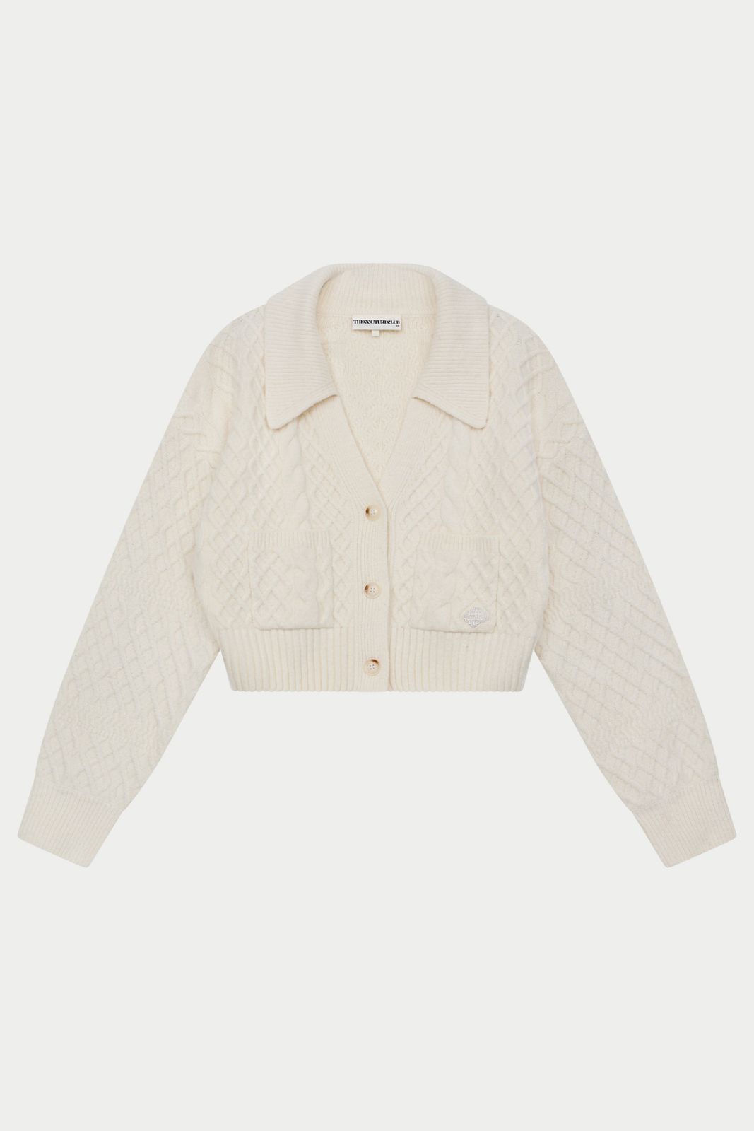 CABLE KNIT CARDIGAN - OFF WHITE