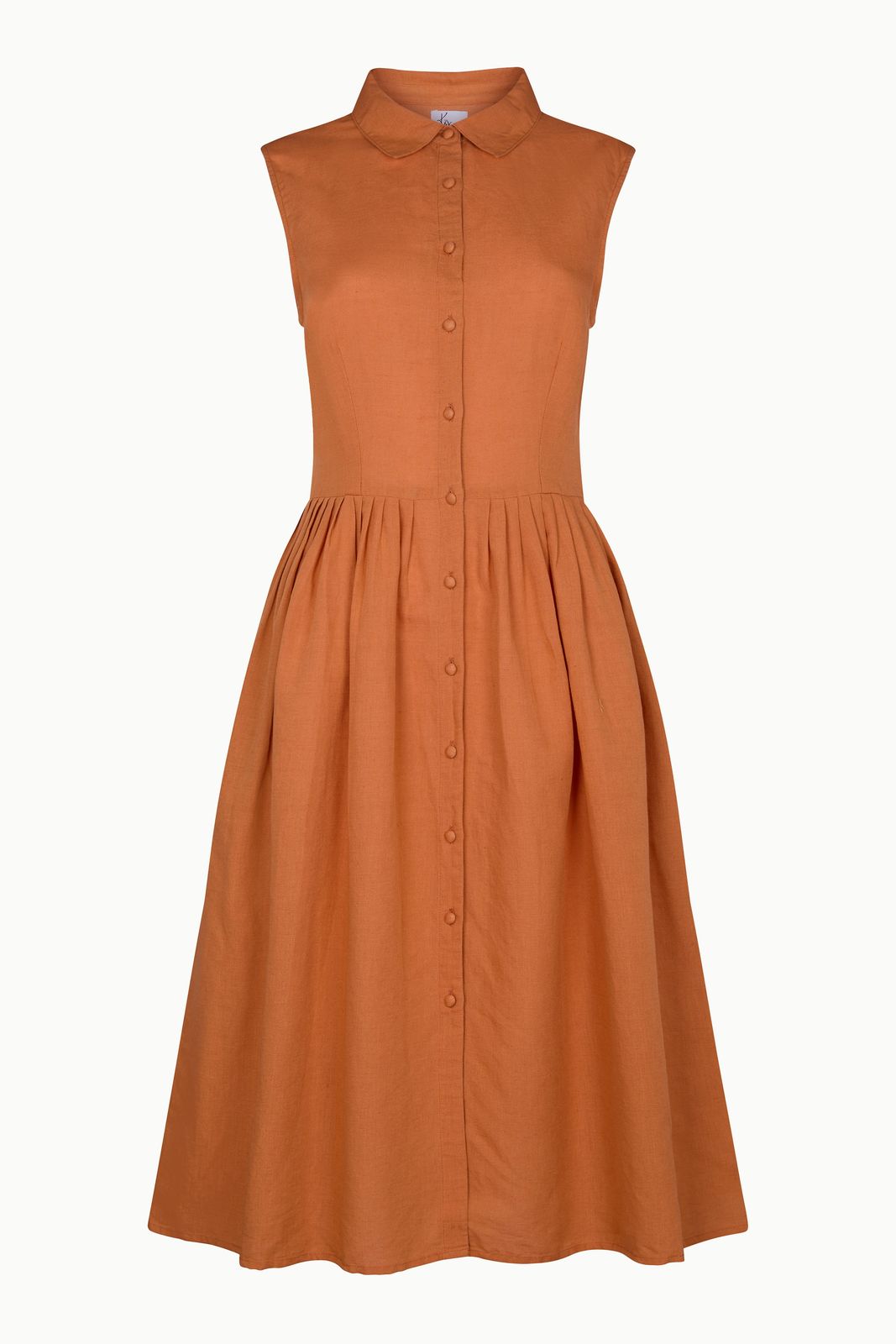The Kōr Shirt Dress Terracotta in Linen & Cotton