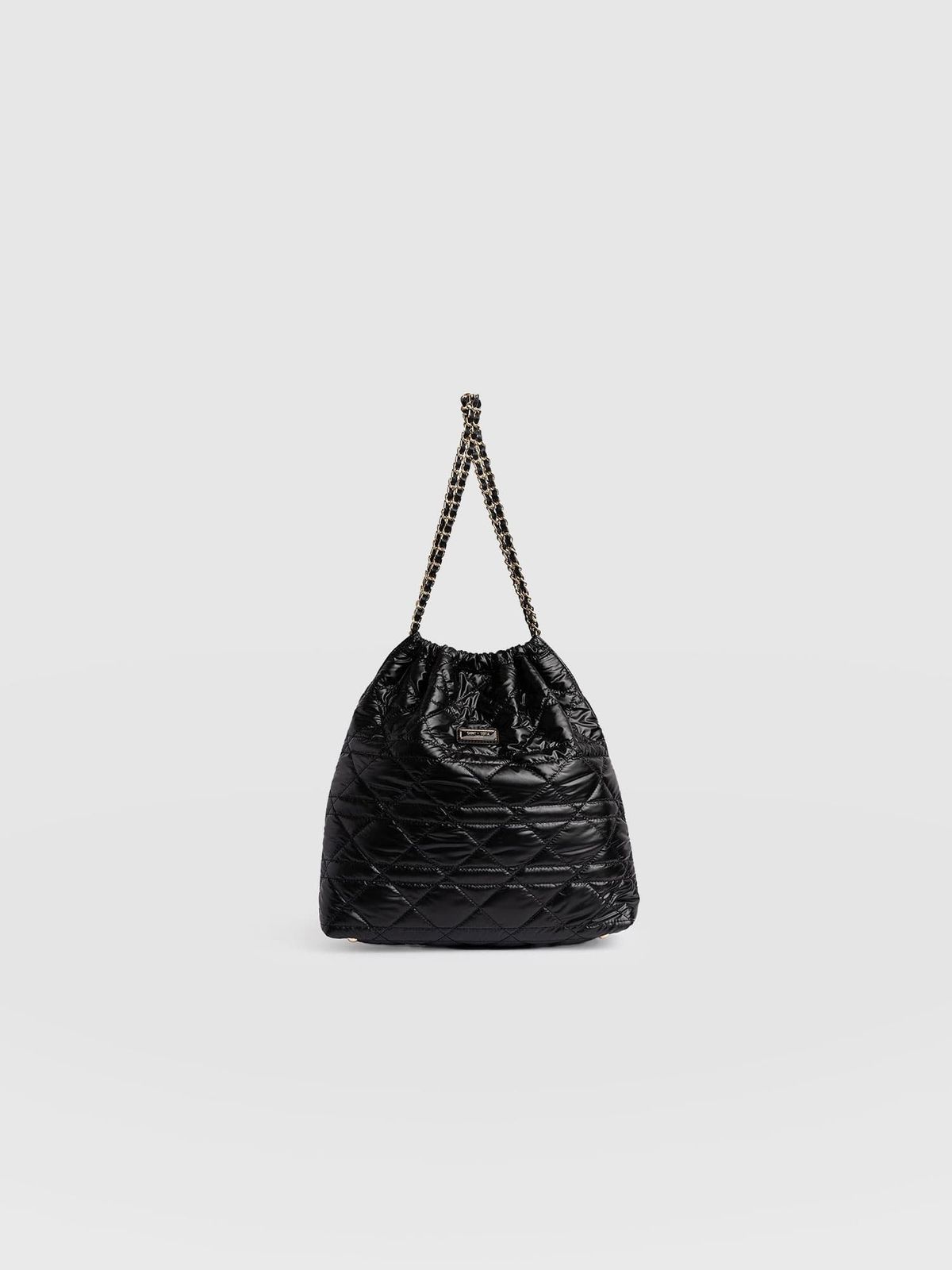 Camilla Drawstring Tote Bag - Black
