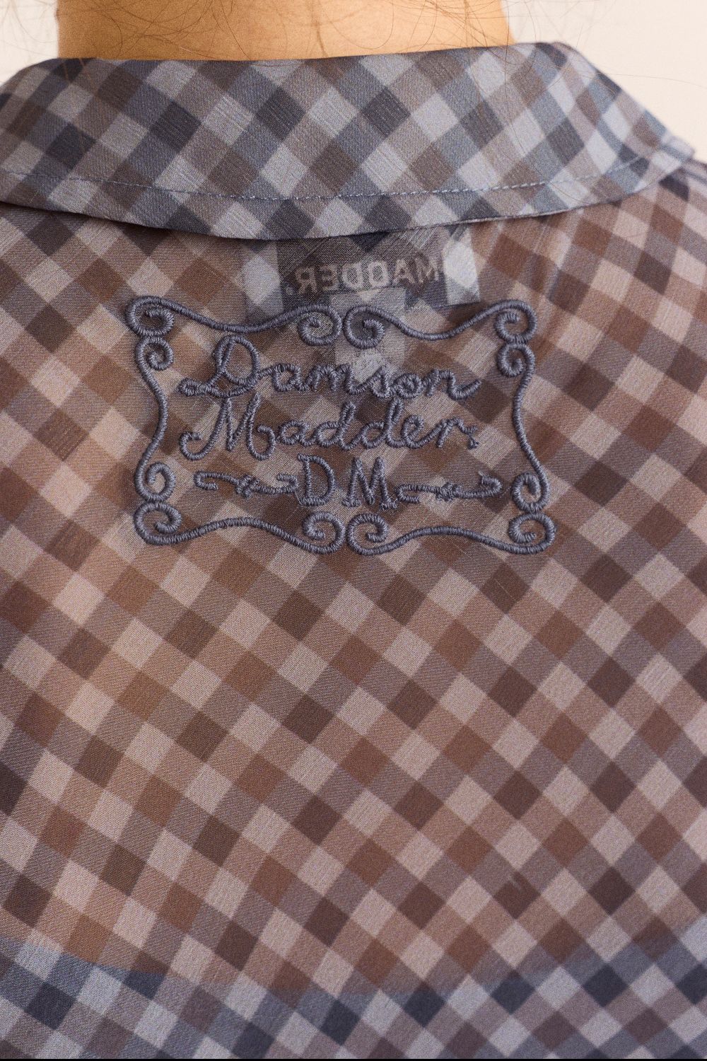 Hudson Midi Dress - Blue Grey Gingham