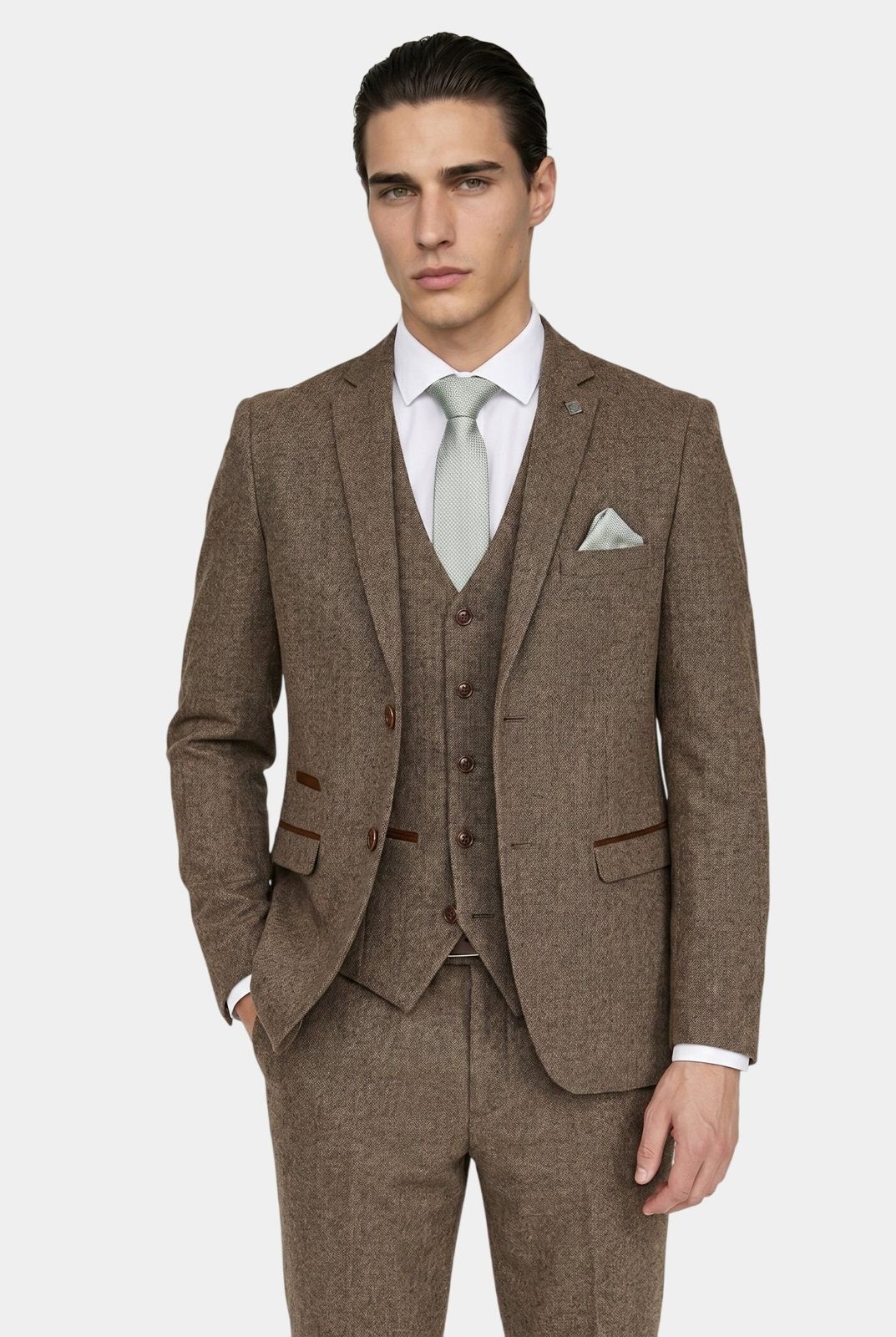 Oscar Brown Tweed Three Piece Suit