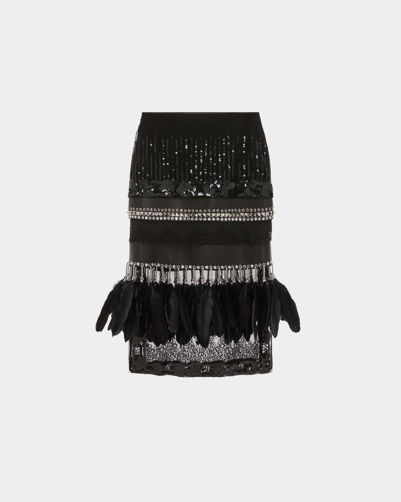 Hilda Midi Skirt in Embroidered Tulle