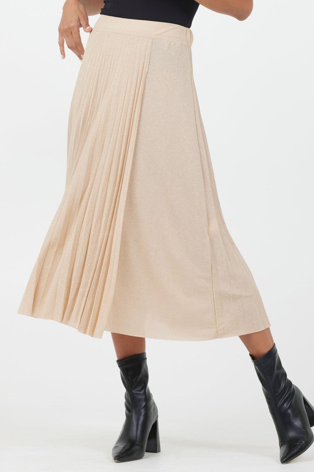 Journi Lurex Stretch Pleated Skirt