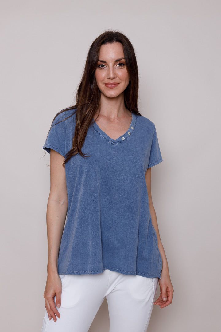Longline Button T-Shirt