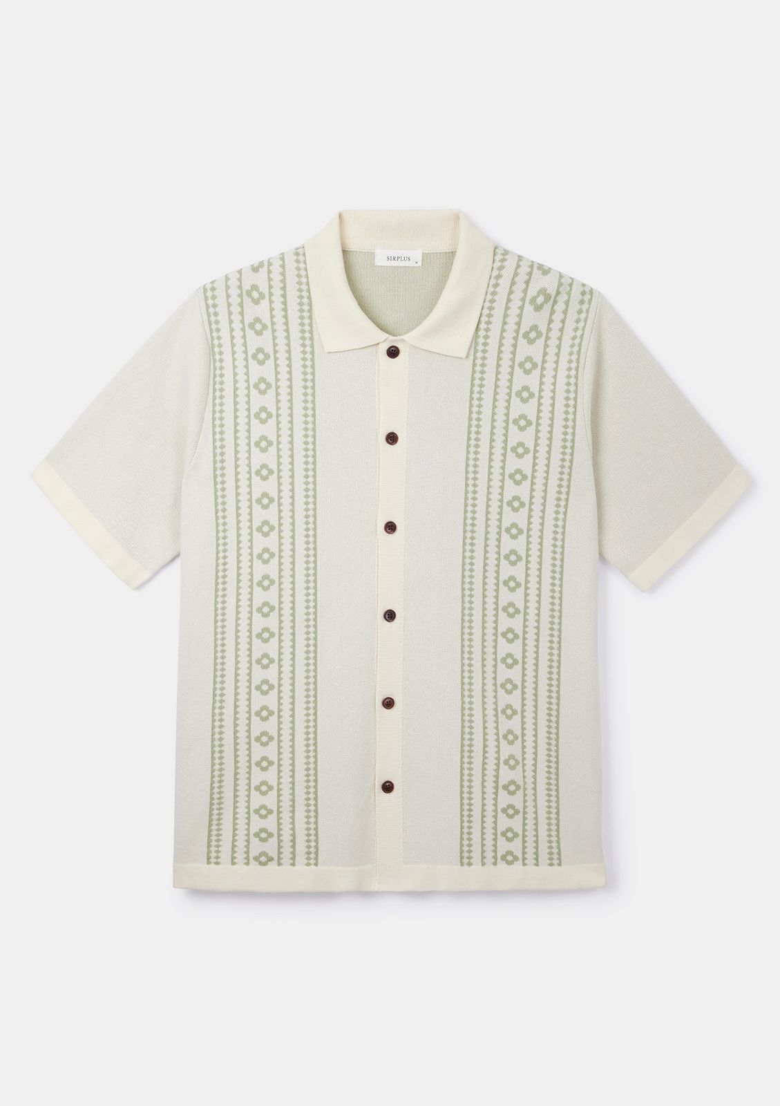 Green Flower Jacquard Polo