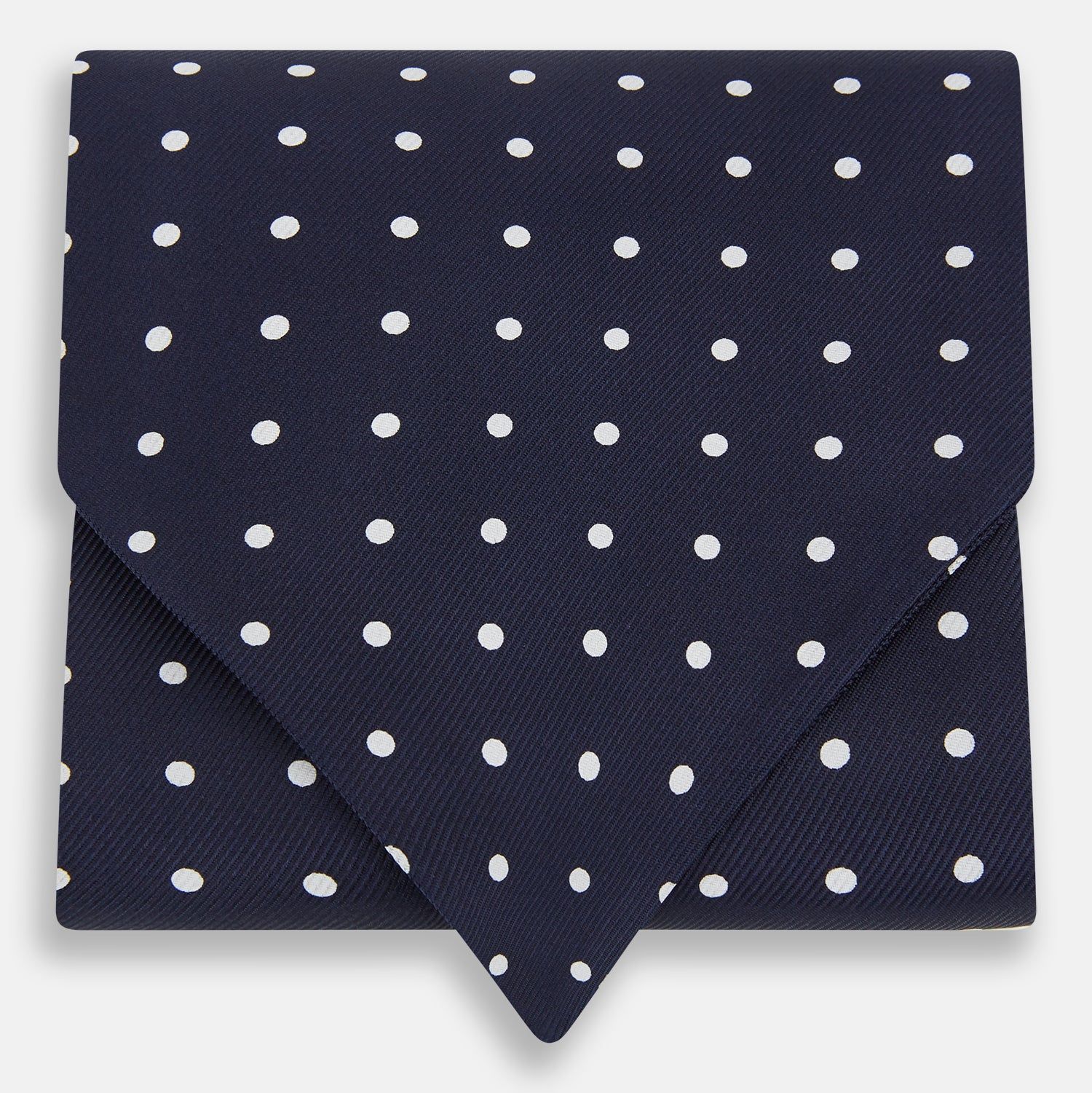 White Dot and Navy Silk Cravat