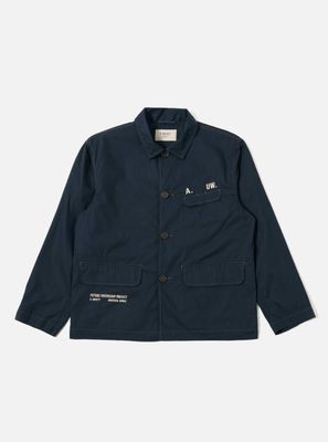 A. SOCIETY x Universal Works Navy Broadcloth Starline Jacket