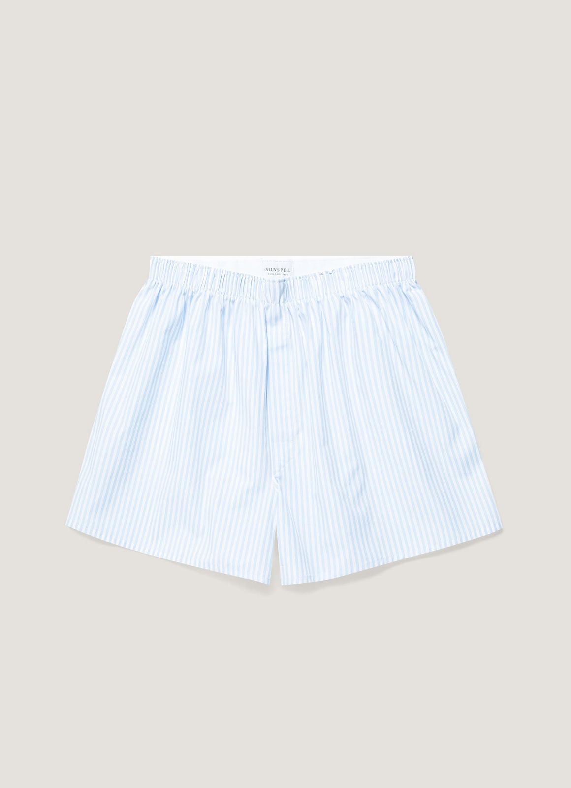 Men's Classic Boxer Short in White/Light Blue
