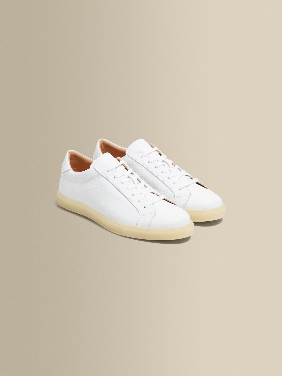 Leather Sneakers With Gum Sole