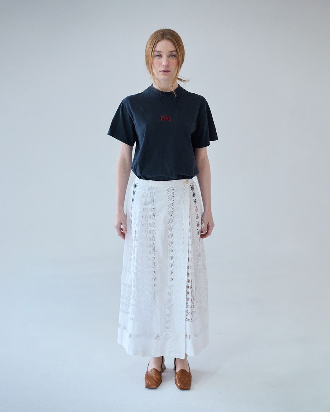 D'Ars x L'Arca Vainicas Embroidered Long Skirt