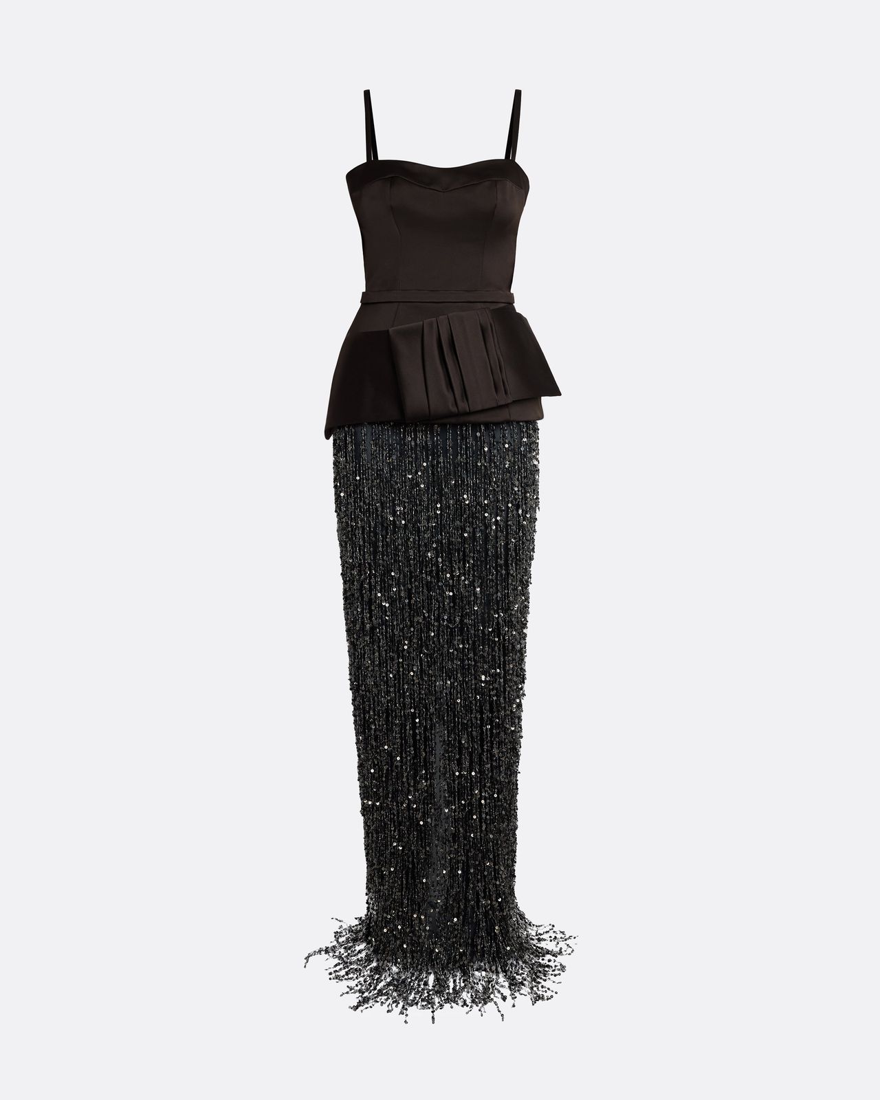 Sorai Long Dress In Peat Brown On Black