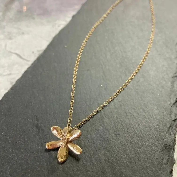 Miniature Gold Inverted Orchid Pendant
