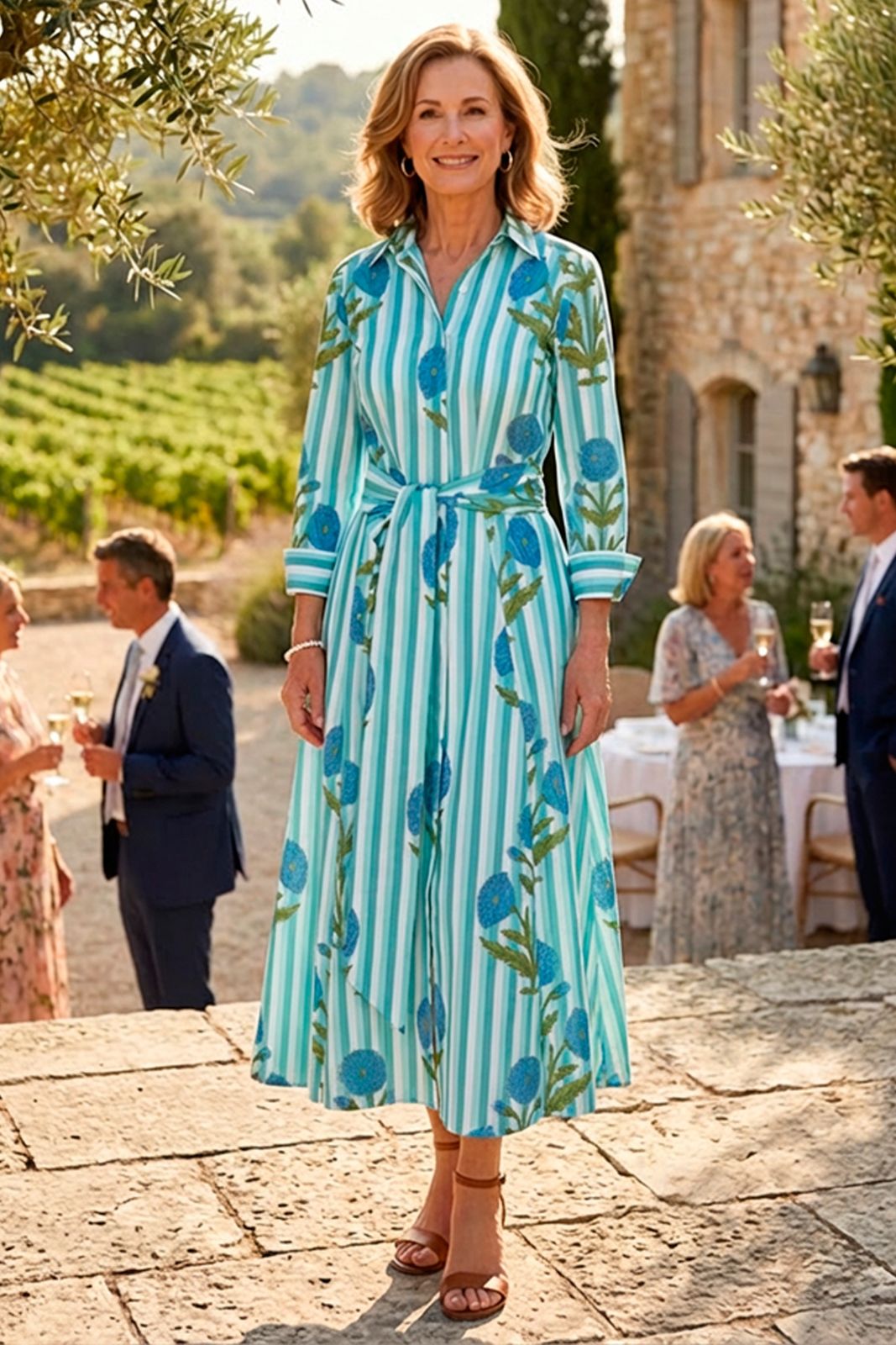 Cotton Marigold Dress in Turquoise