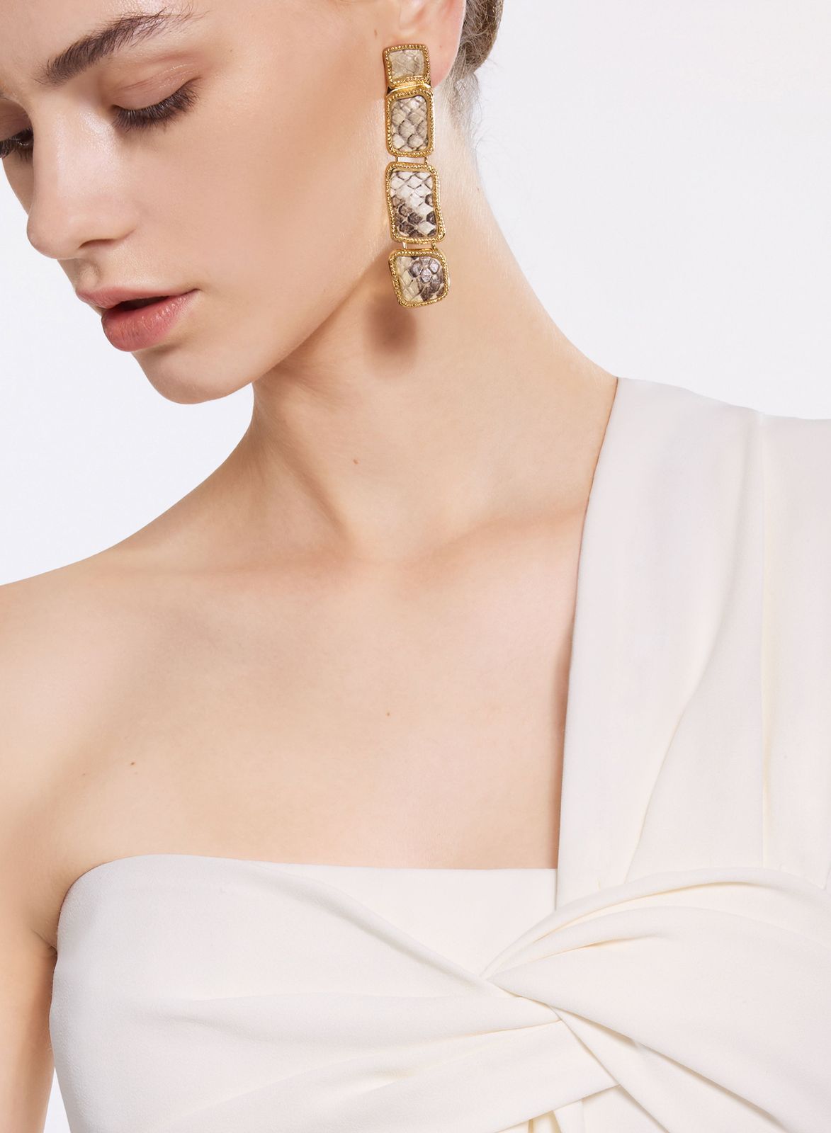 Gold Metallic Python Earring