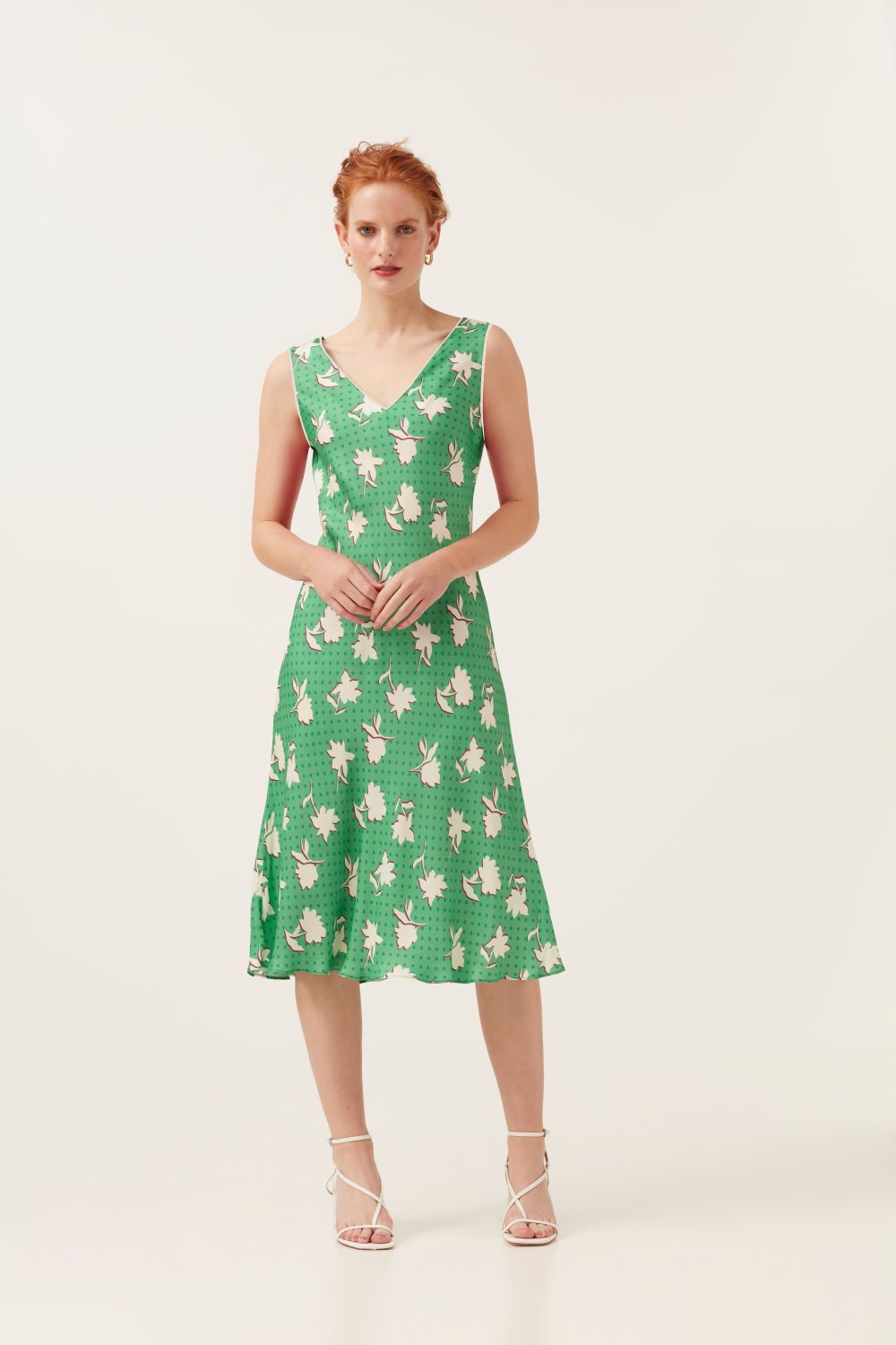 Polka Dot | Ecovero Viscose &amp; FSC Viscose Floral Slip Dress | Green