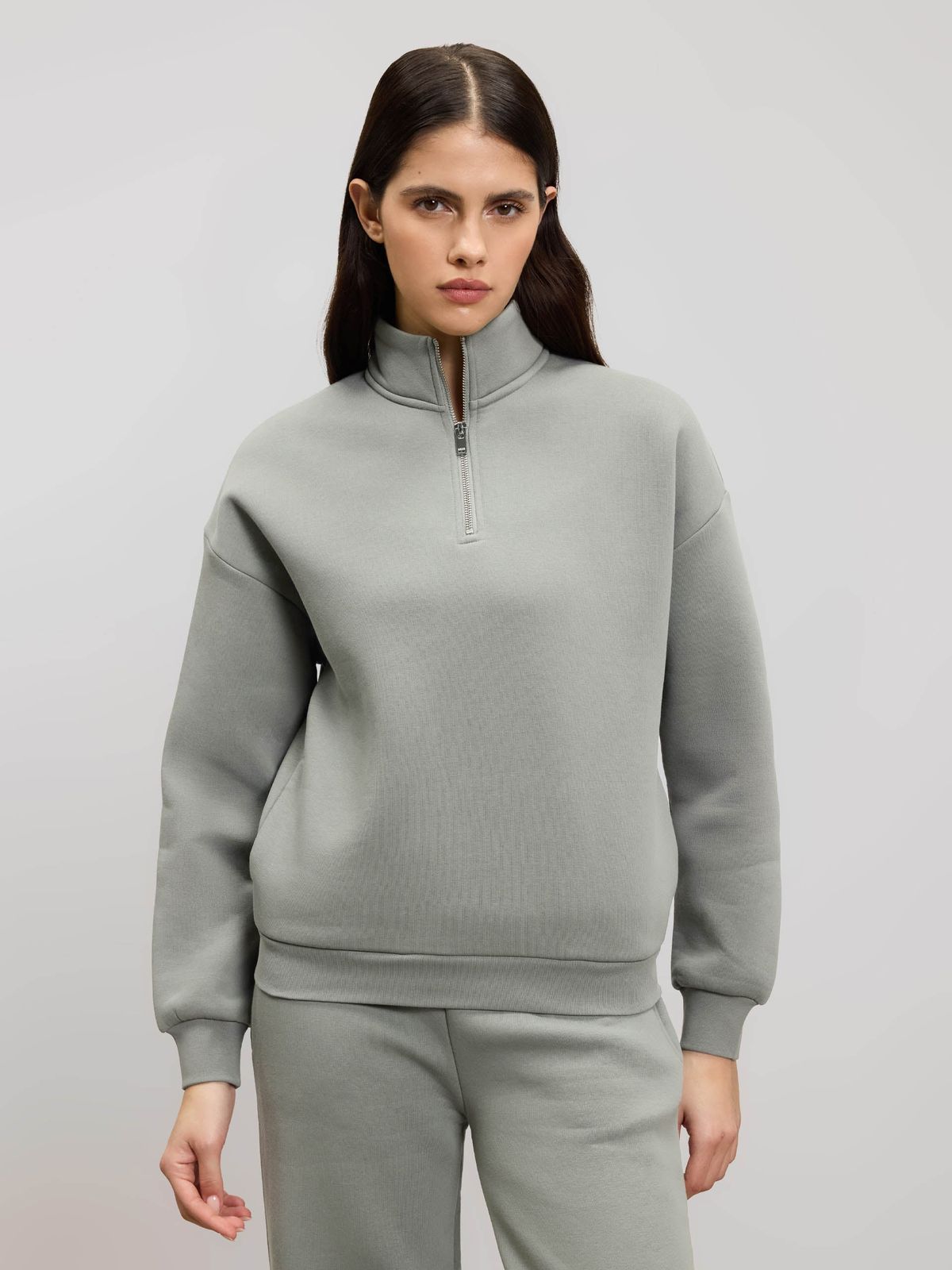 Womens Neoprene Half Zip in Sage