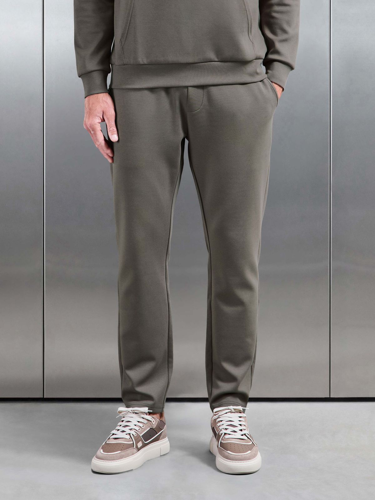 Interlock Jersey Essential Jogger in Taupe