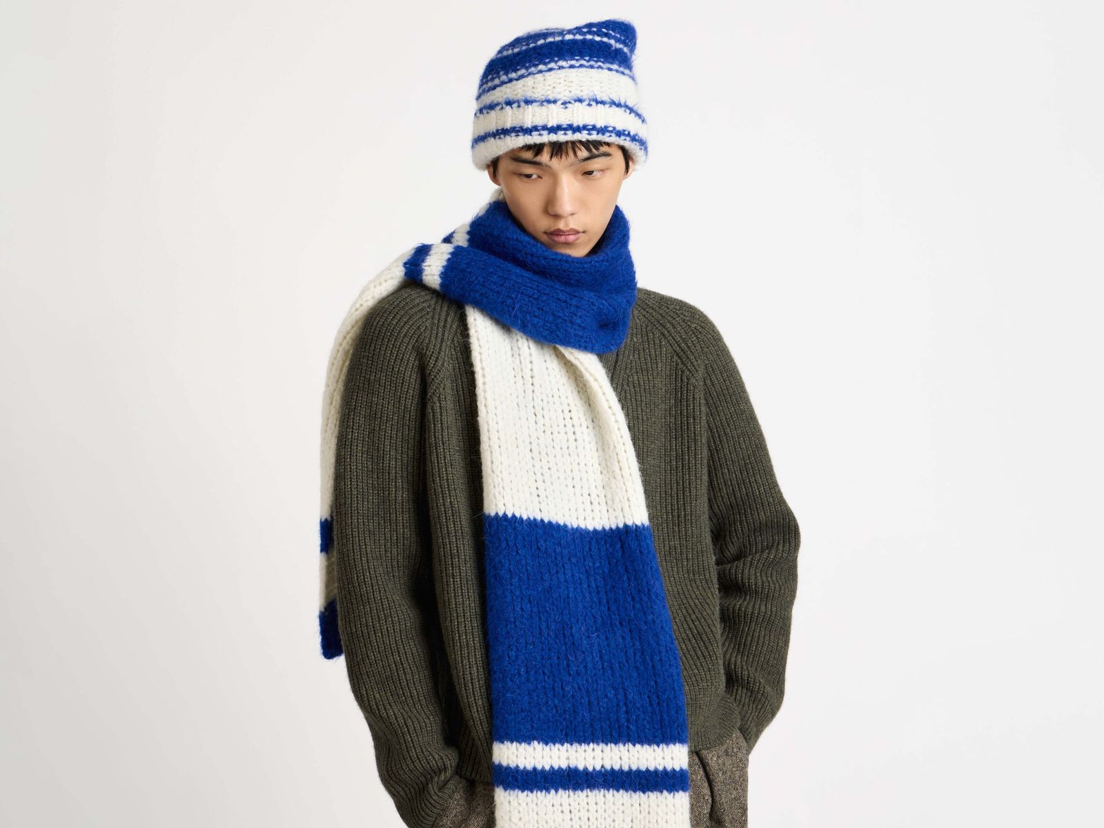 CL_STRIPE BEANIE - BLACK_KW1458YN0493