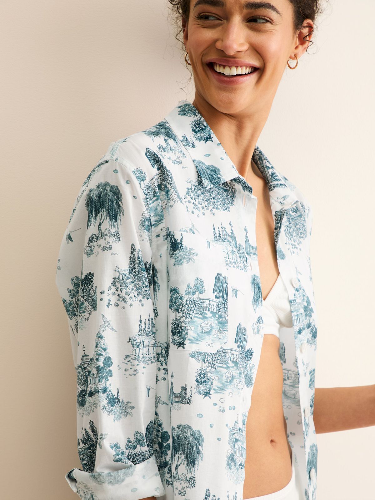 Ledbury Cotton Batiste Nightshirt White London Toile