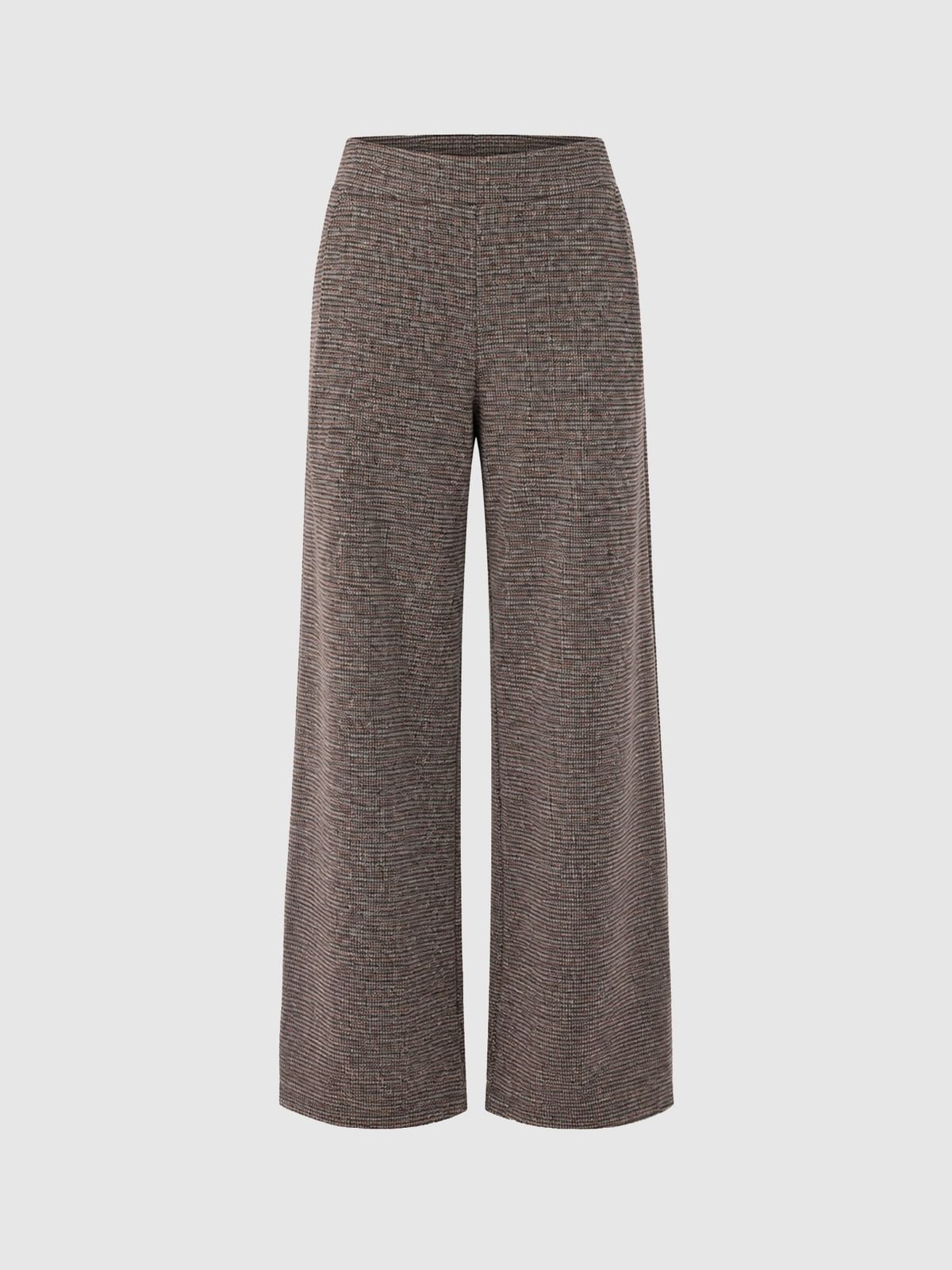 Keller Wide Leg Pant - Beige/burgundy Check