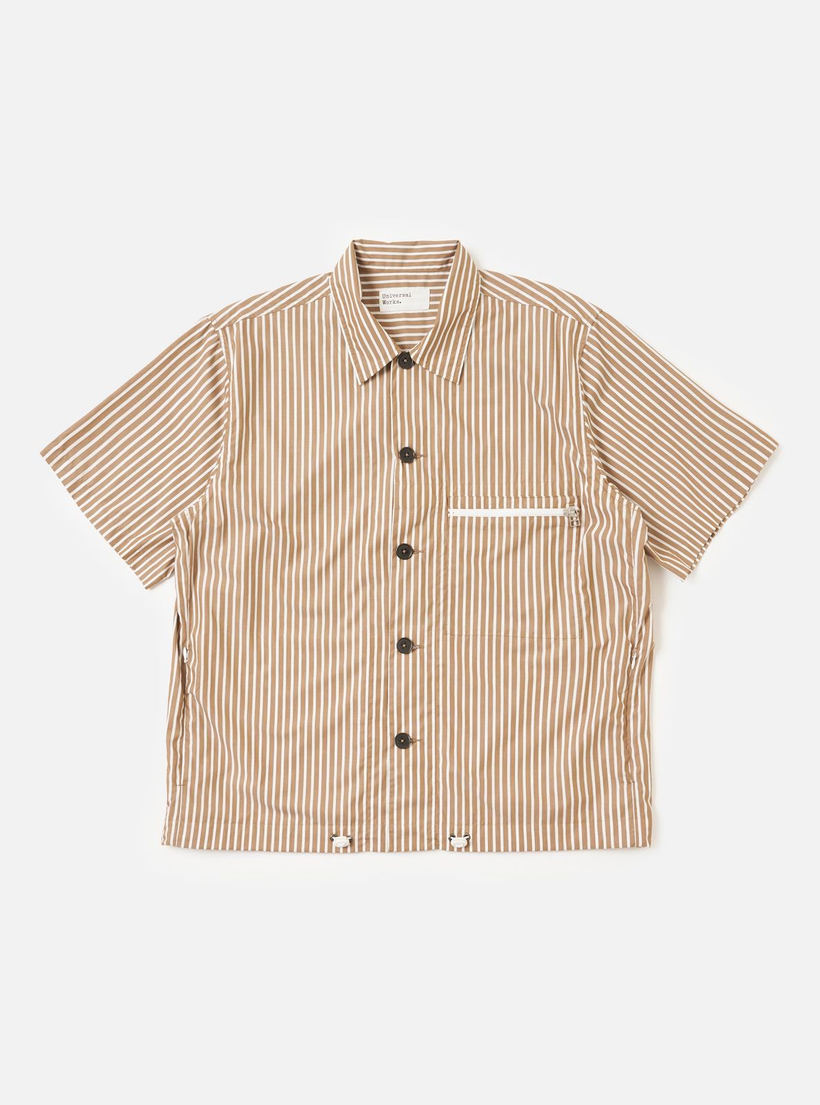 Brown/White Cotton Stripe Z Tech Overshirt