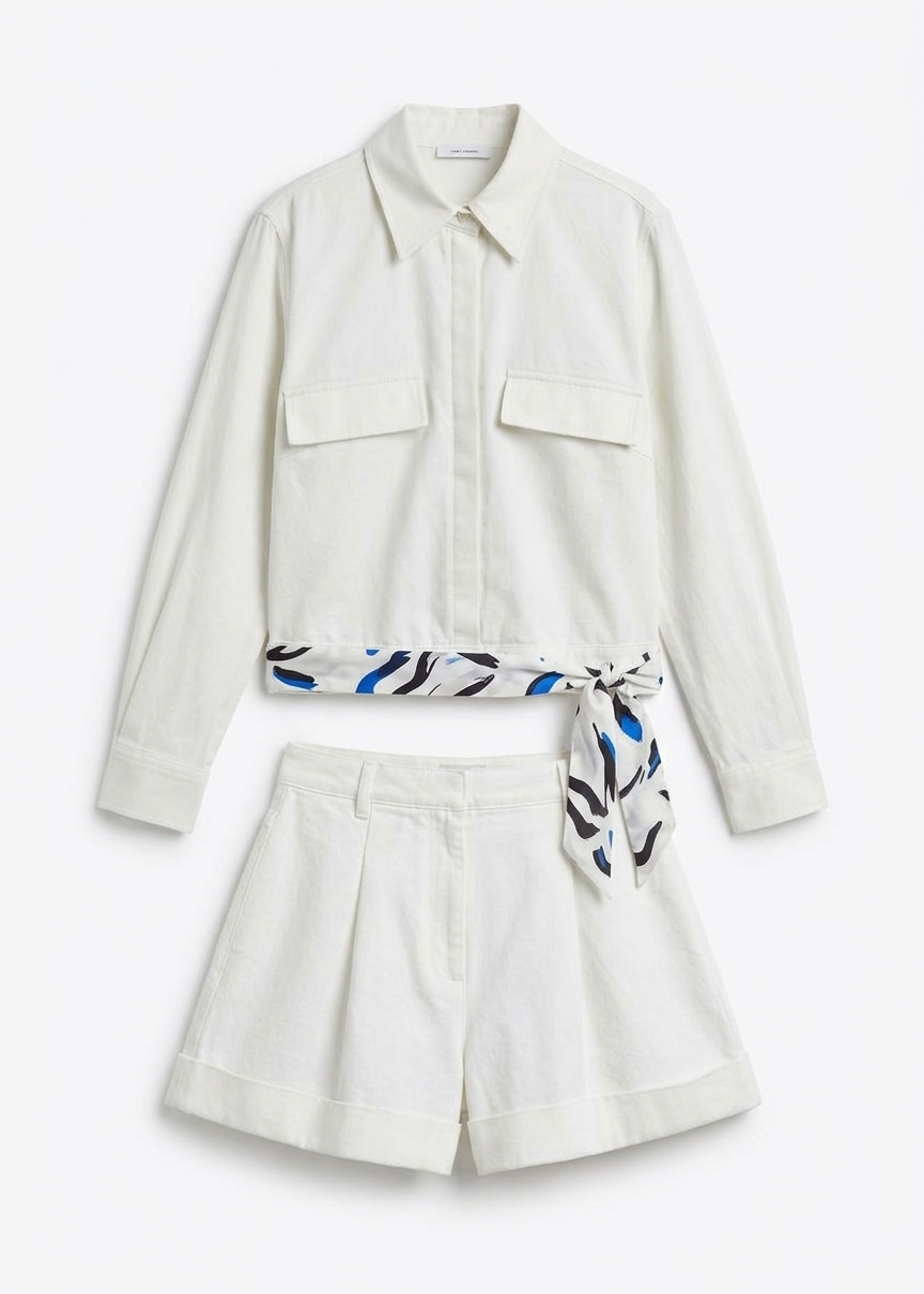Savoca Cuffed Shorts - Ivory