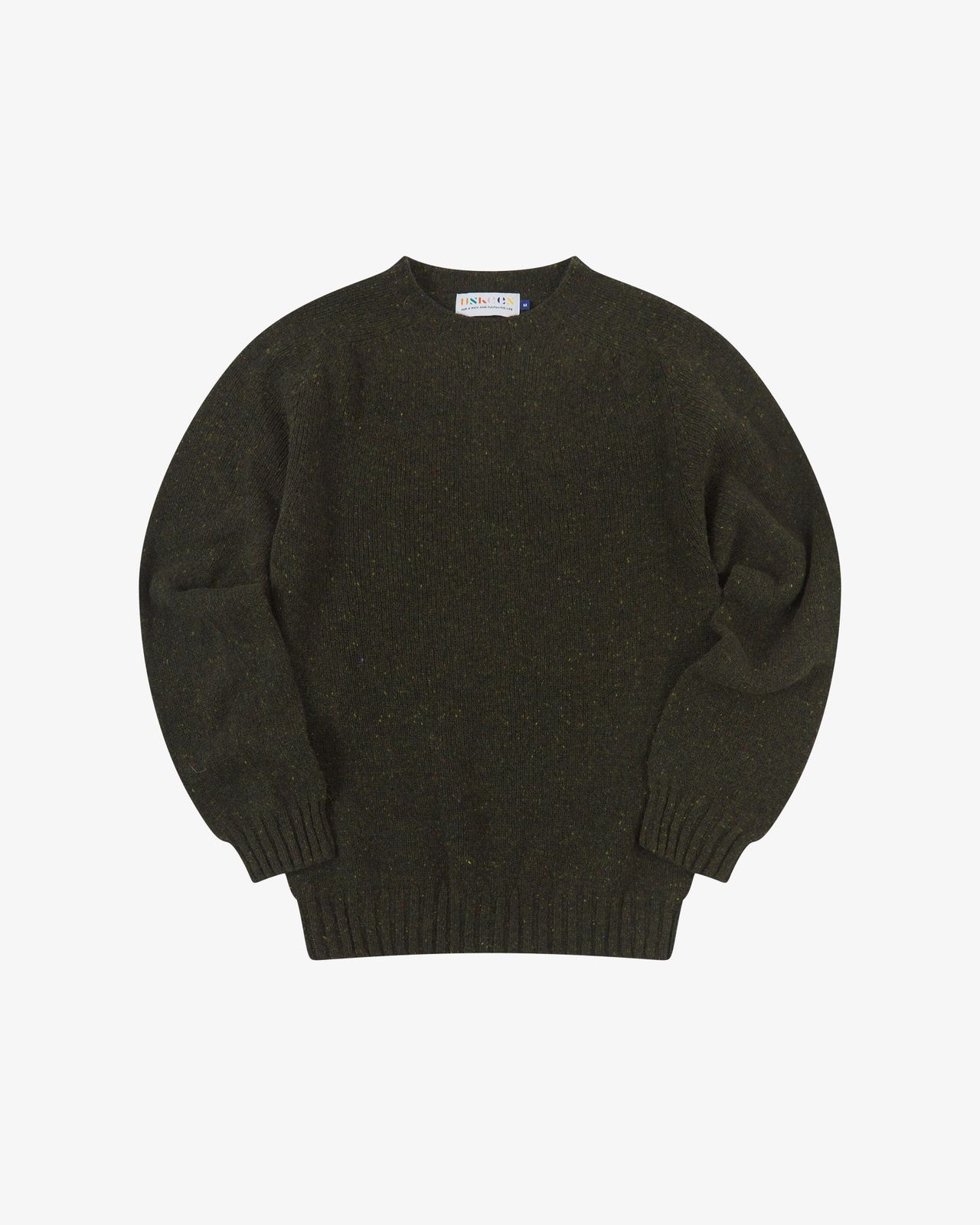 7019 Alderney crew neck jumper - speckled kelp