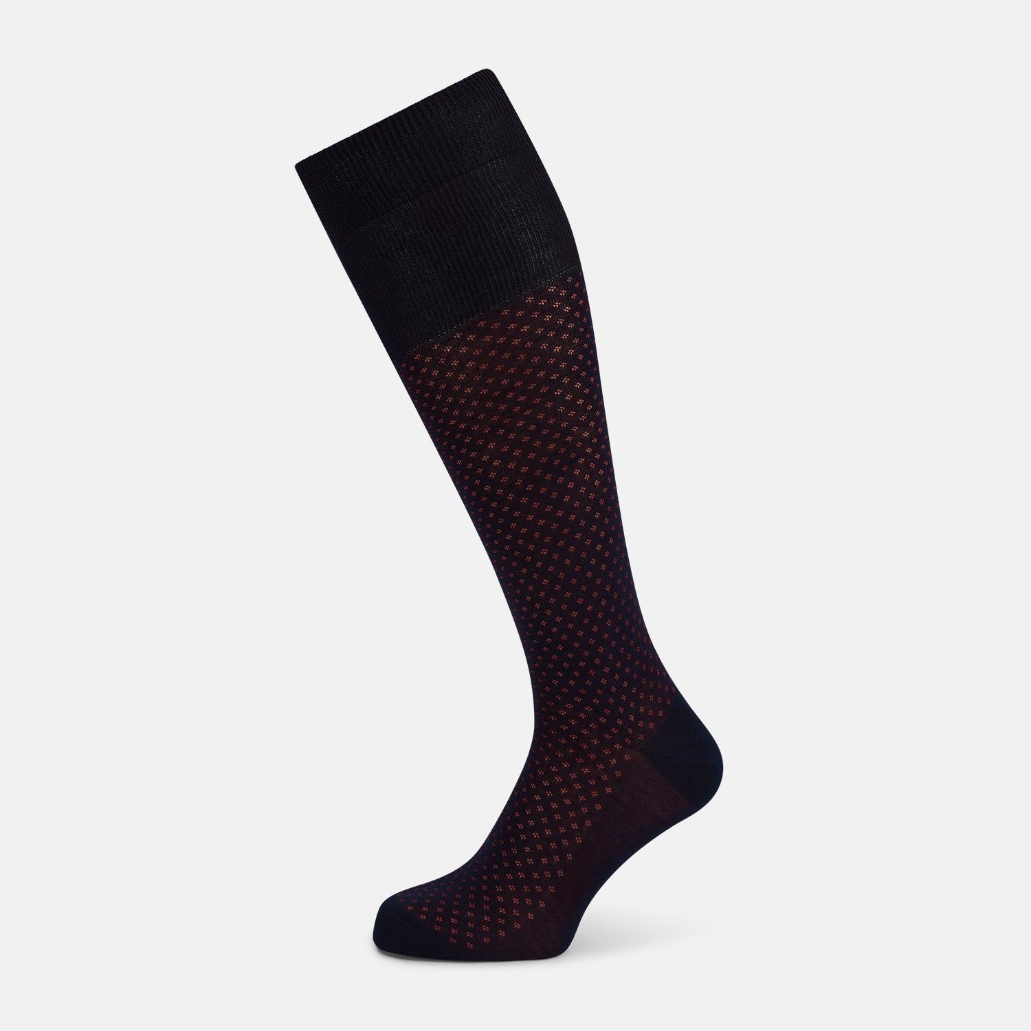 Navy/Red Motif Long Socks