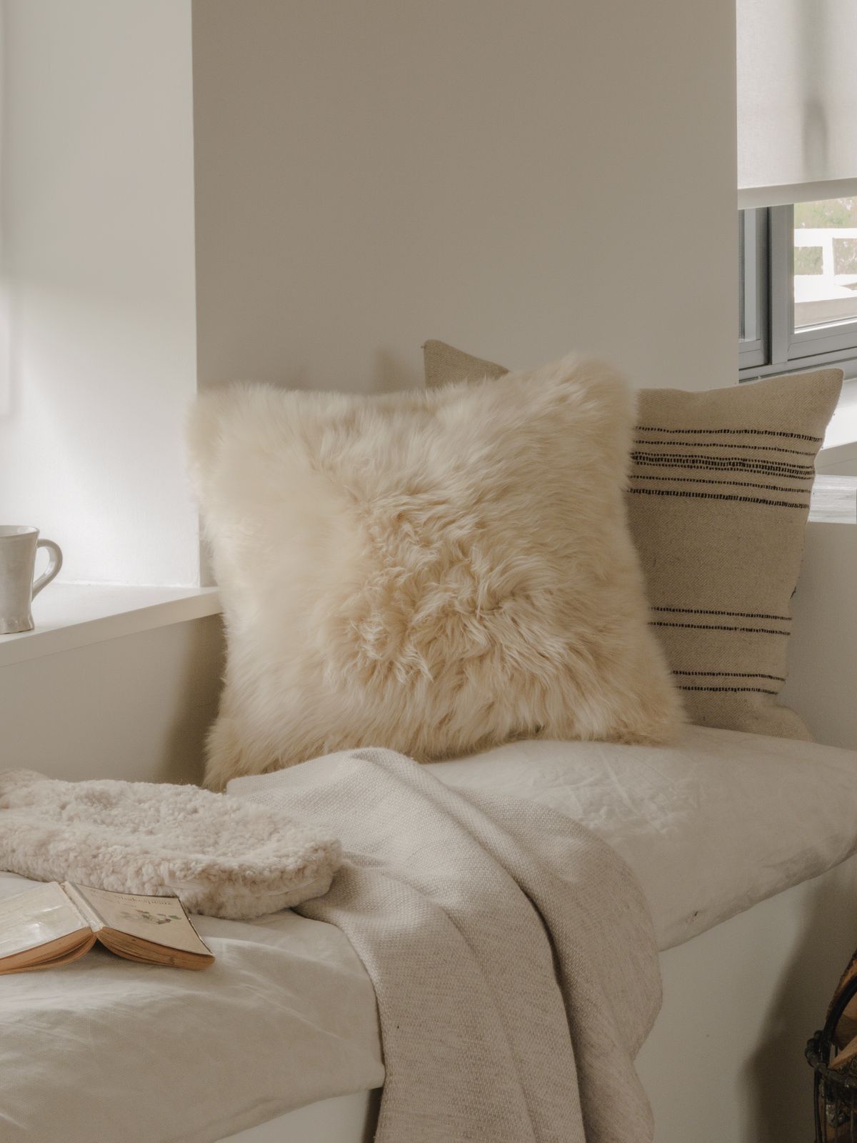 Sheepskin Cushion - Cream