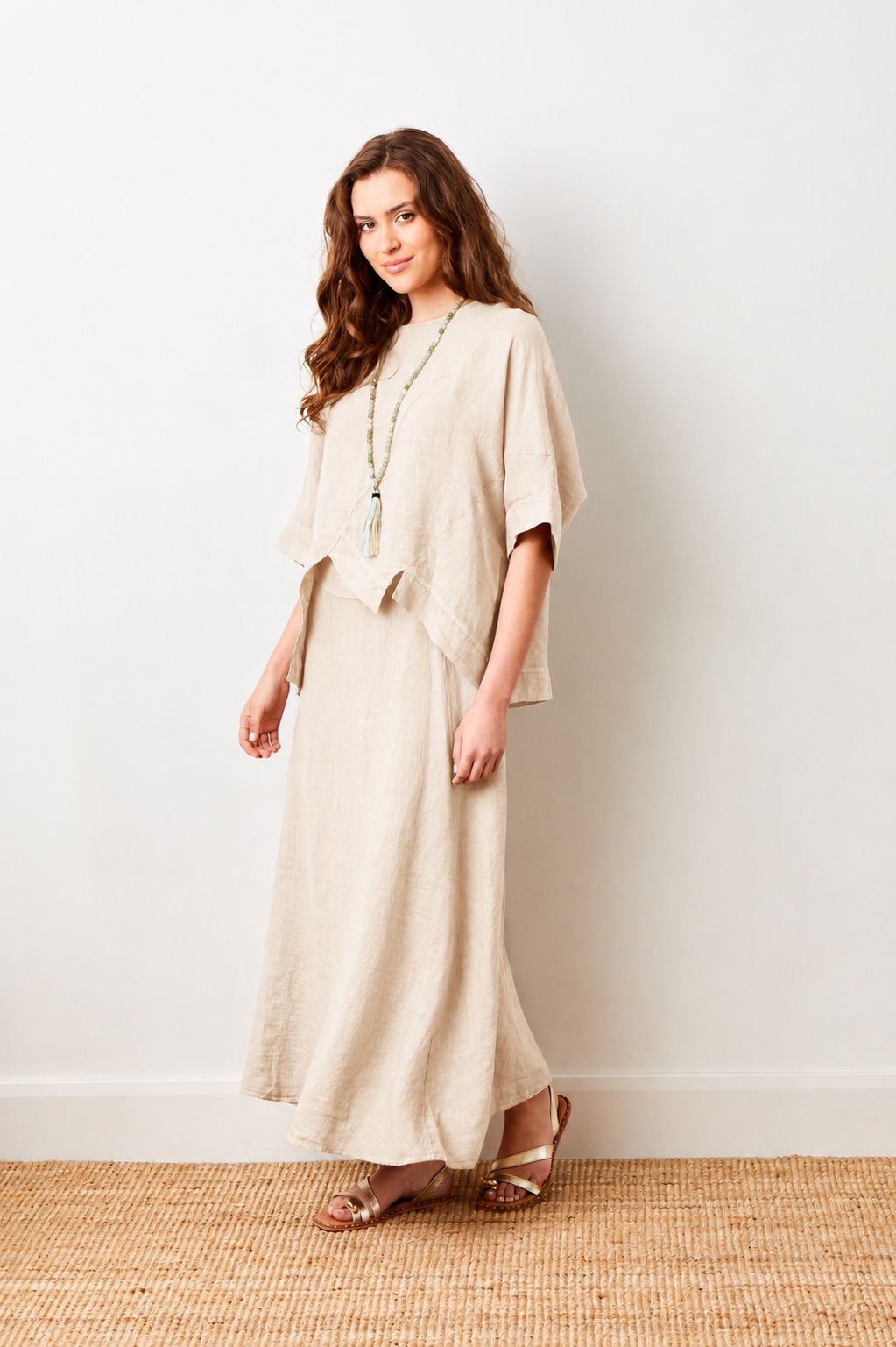 Yvaine Linen Flared Maxi Skirt