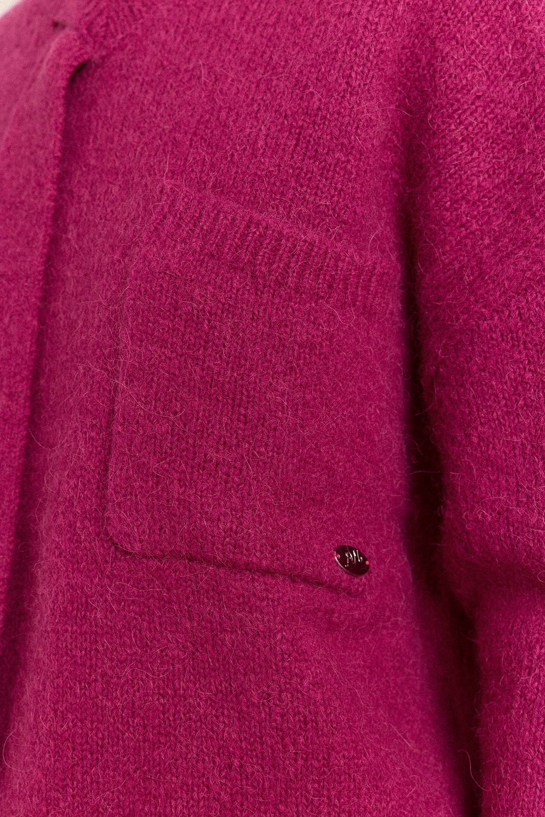 Alphia Neck Tie Alpaca Blend Jumper - Magenta