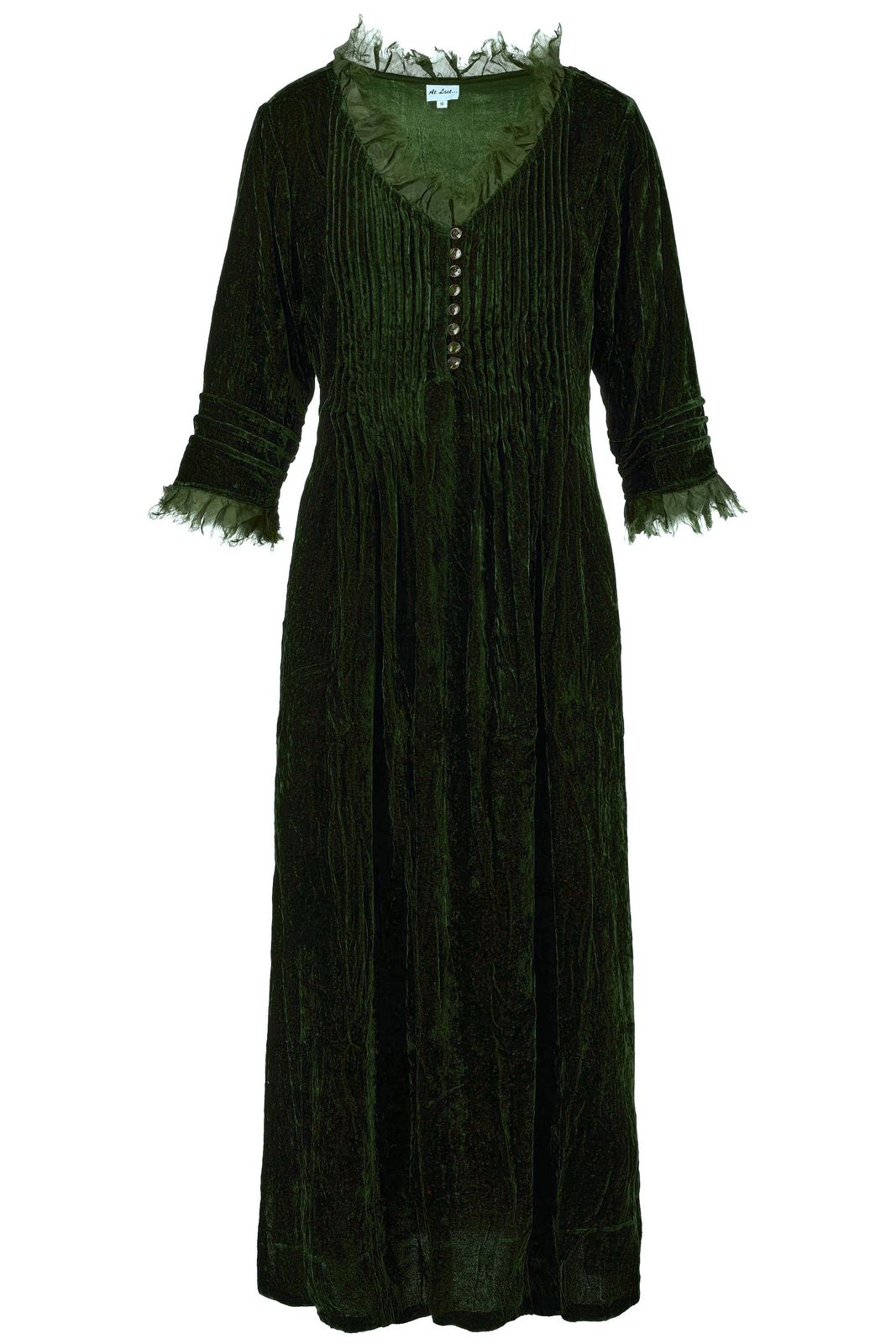Silk Velvet Annabel Maxi Dress In Forest Green