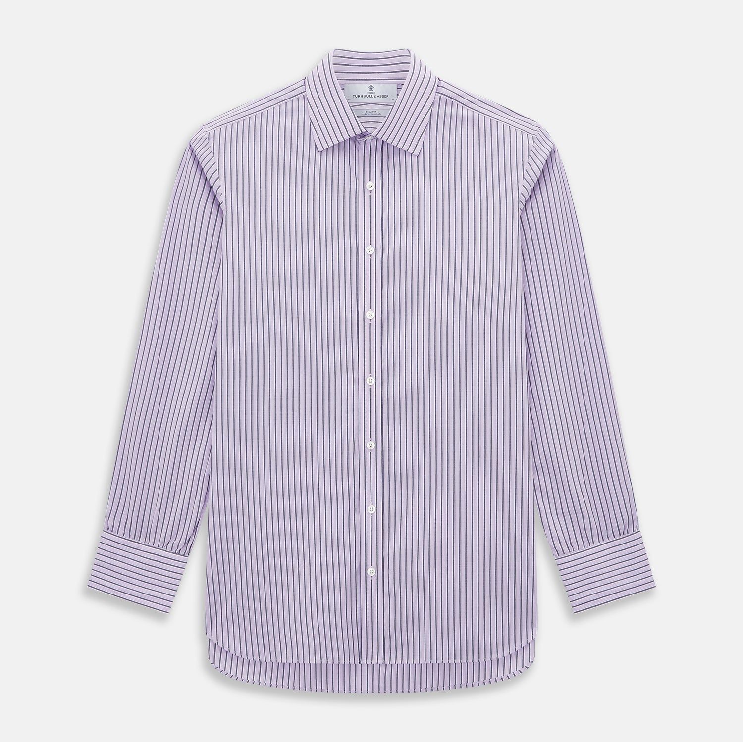 Lilac Ticking Stripe Mayfair Shirt