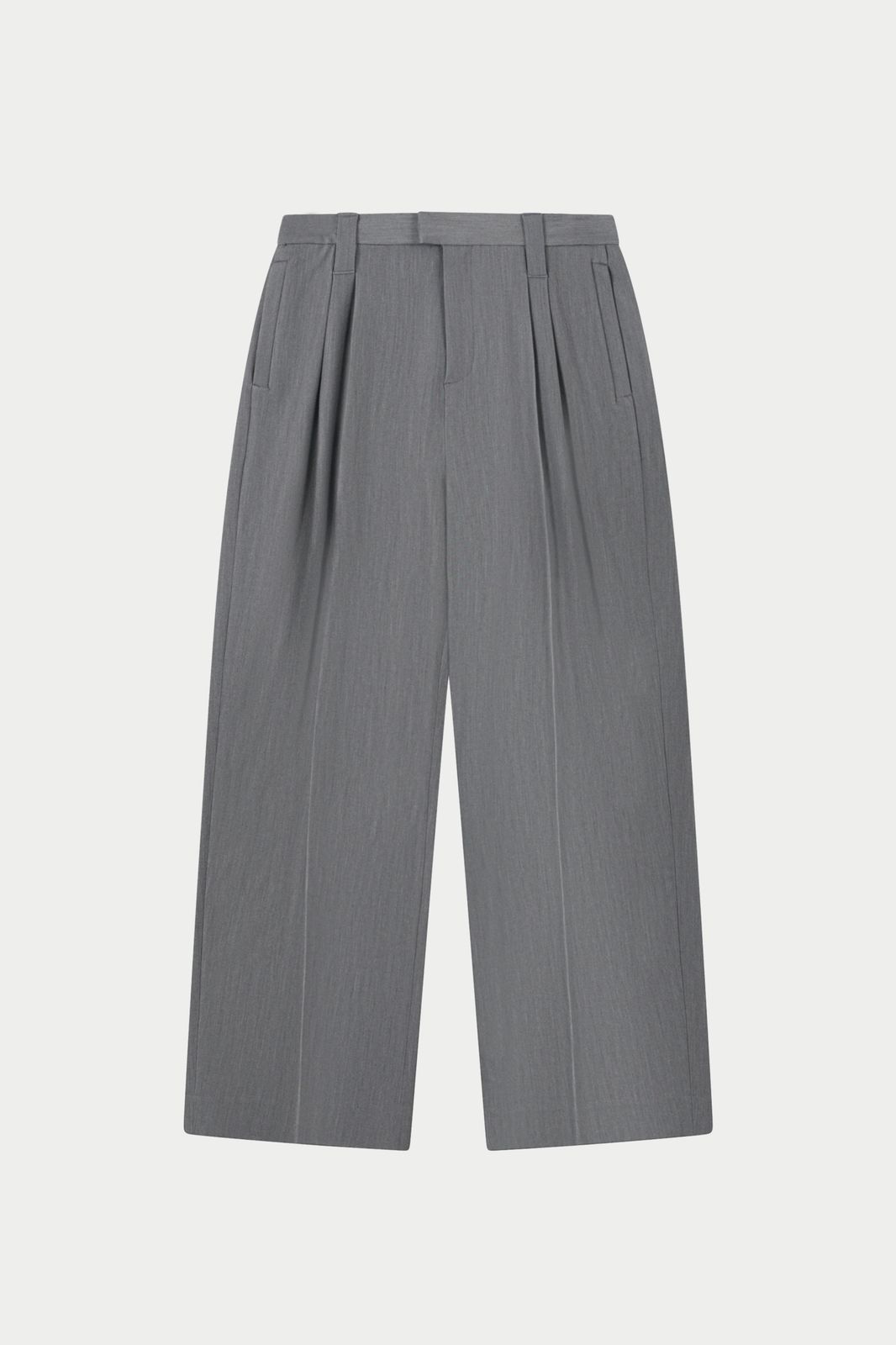 BARREL LEG TAILORED TROUSERS - GREY