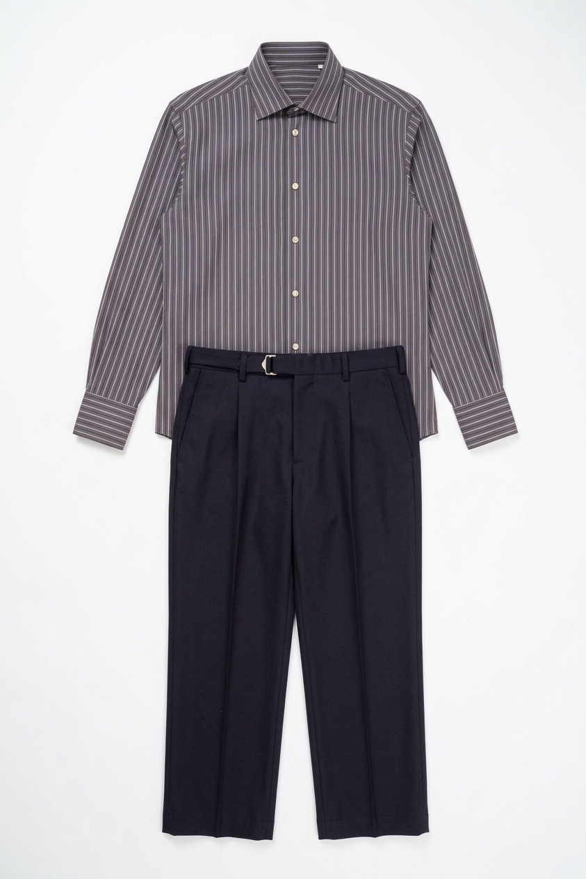 Dark Vintage Striped Poplin Shirt