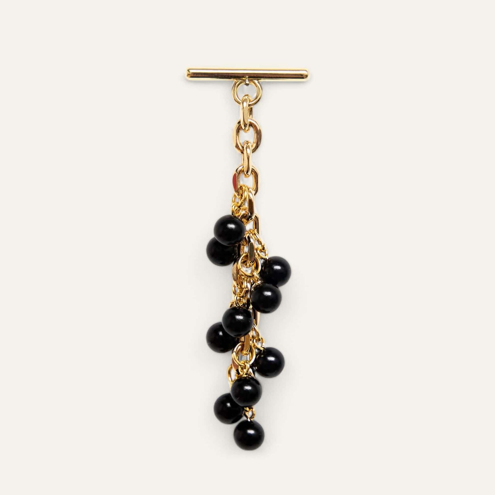 Venus Tassel | Black with Gold hardware