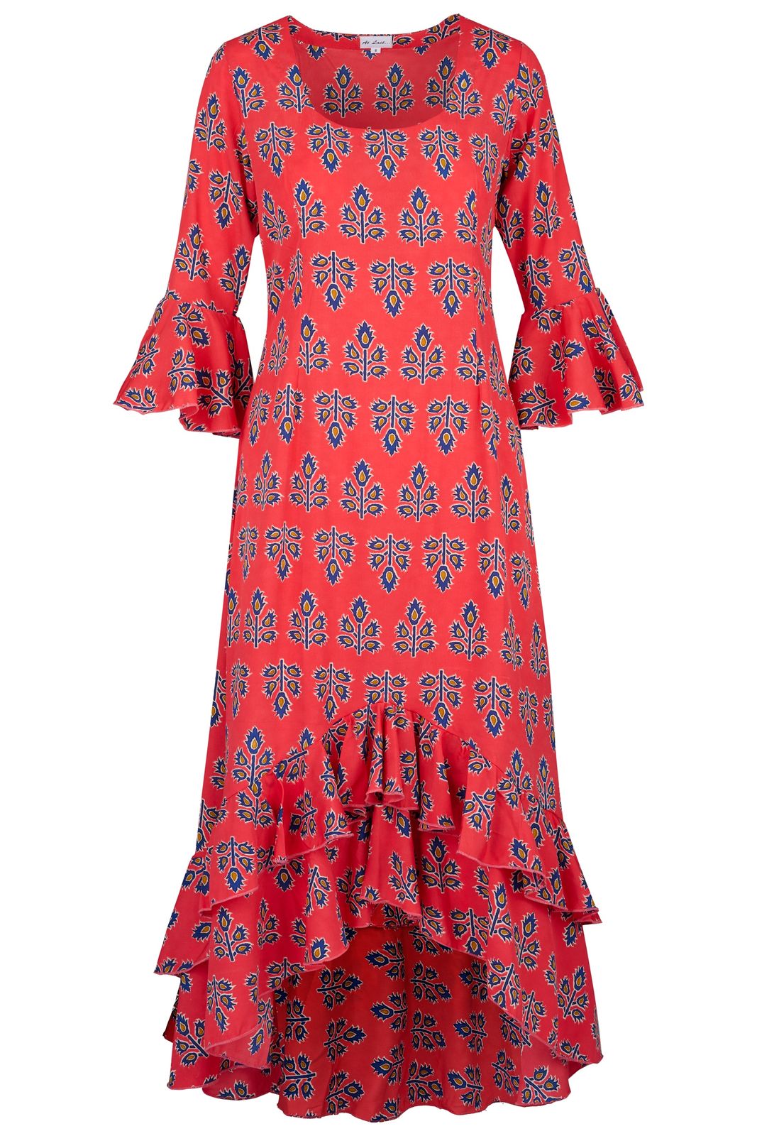 Victoria Midi Dress In Orange Thistle