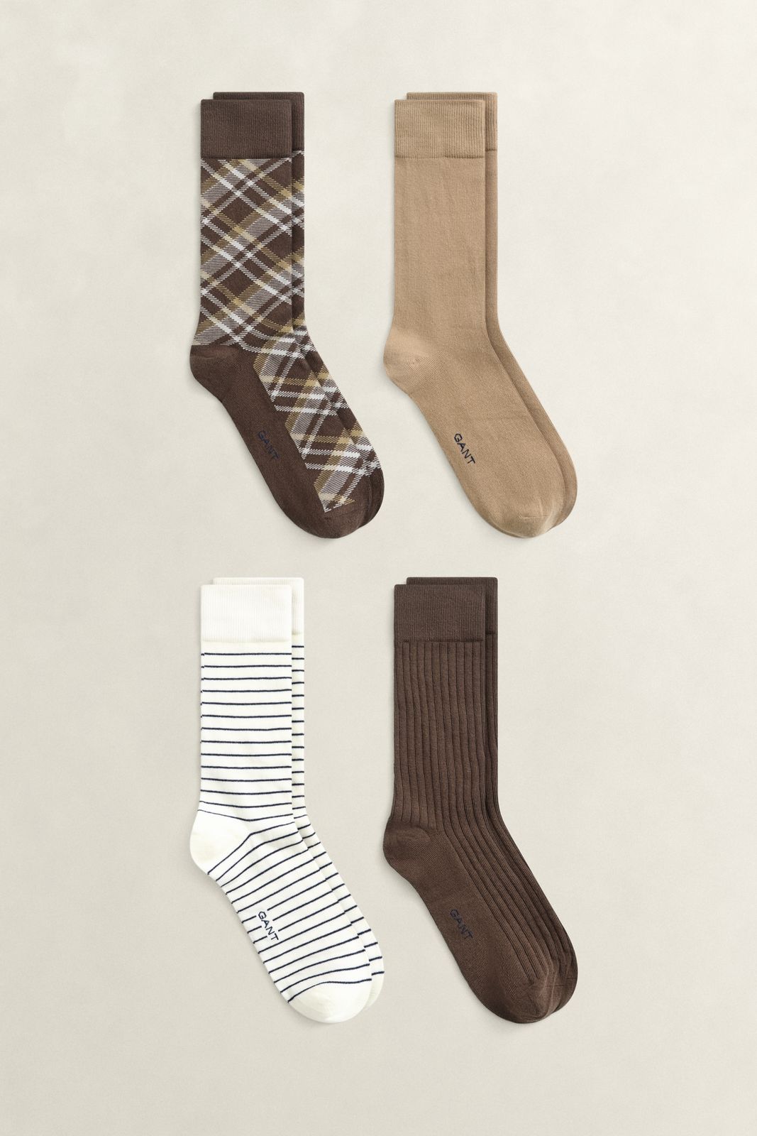 4-Pack Checked Socks Gift Box - EVENING BLUE